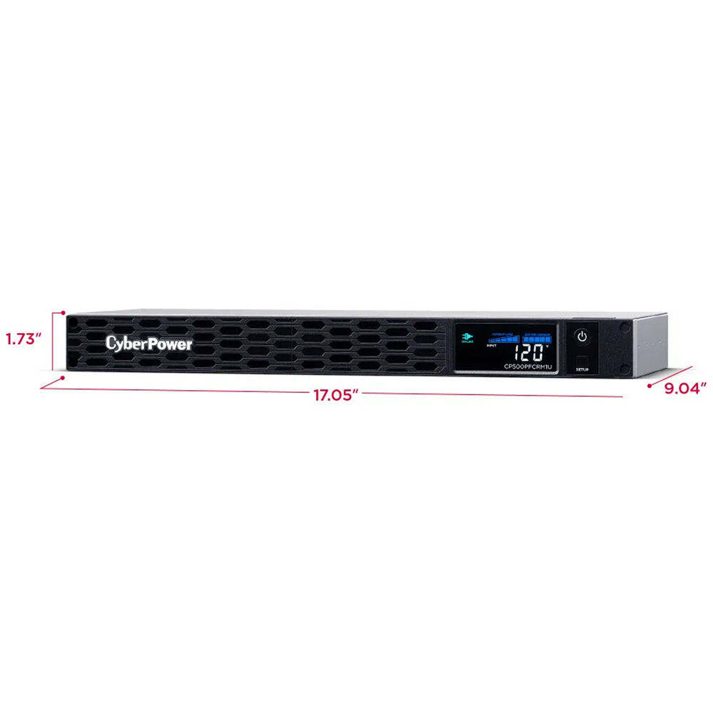 CyberPower CP500PFCRM1U 1U rack mount UPS with 6 NEMA 5-15R outlets — view 5
