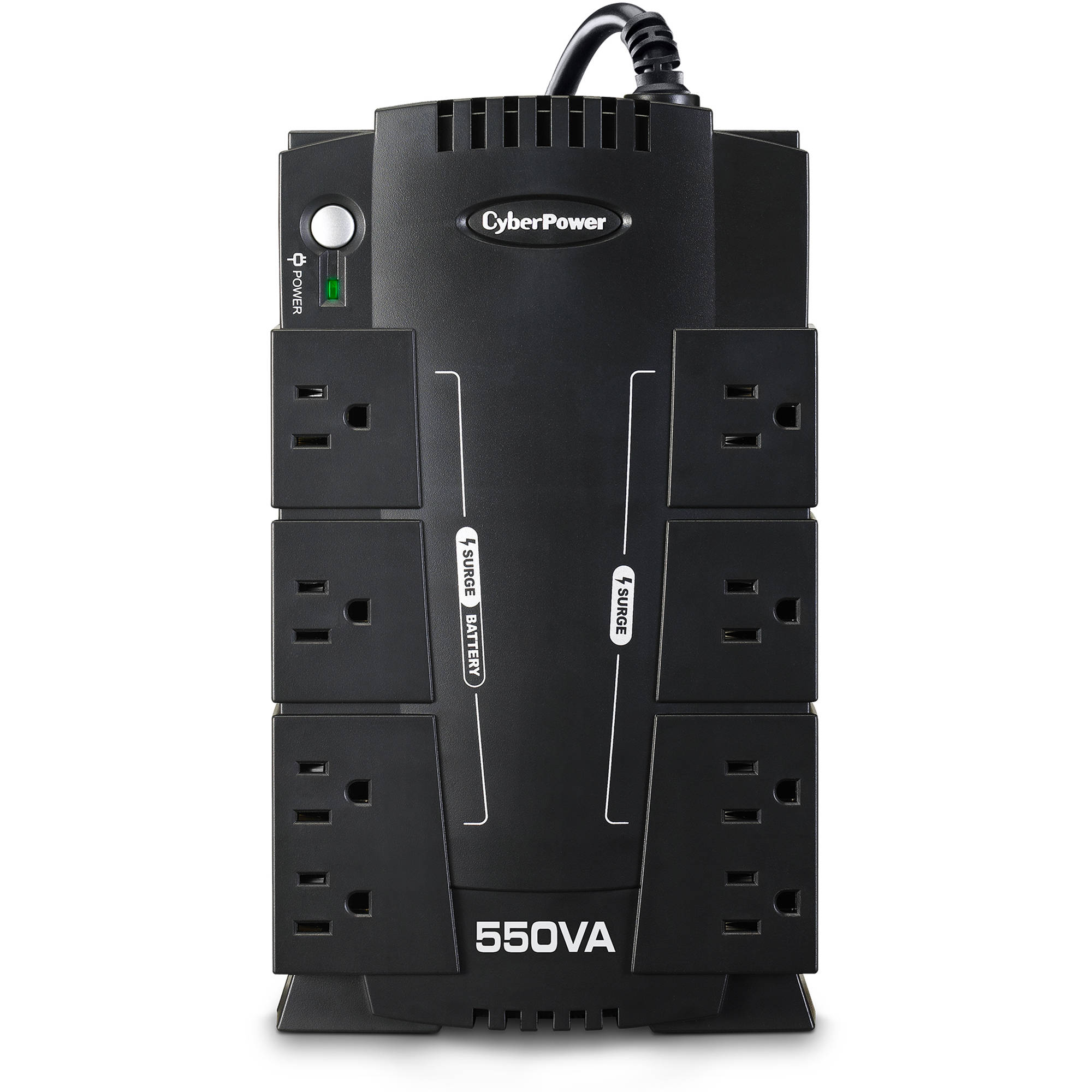 CyberPower CP550SLG 550 VA standby desktop UPS with 8 outlets and USB management — view 2