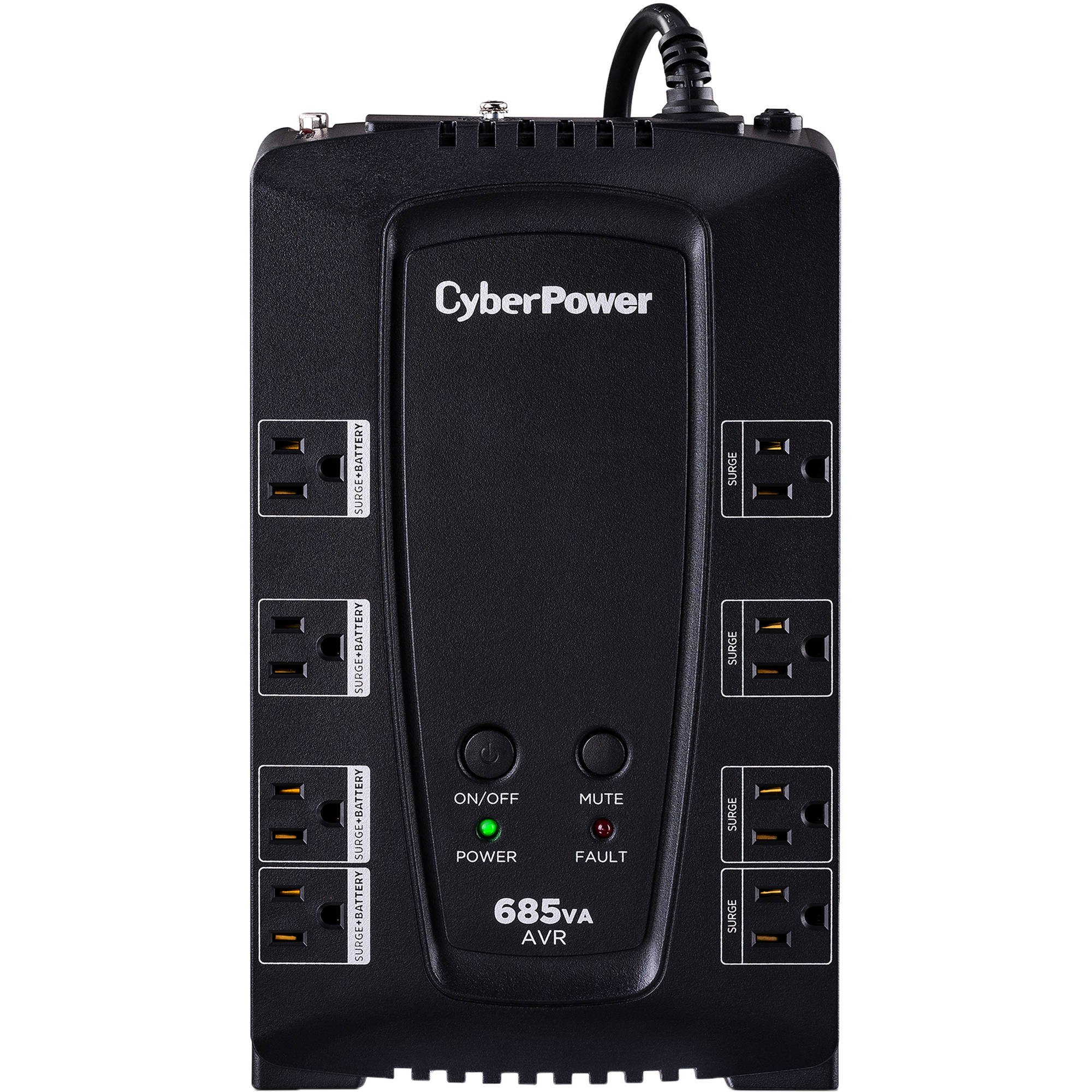 CyberPower CP685AVRG compact 685 VA line-interactive UPS for desktop and network equipment — view 2