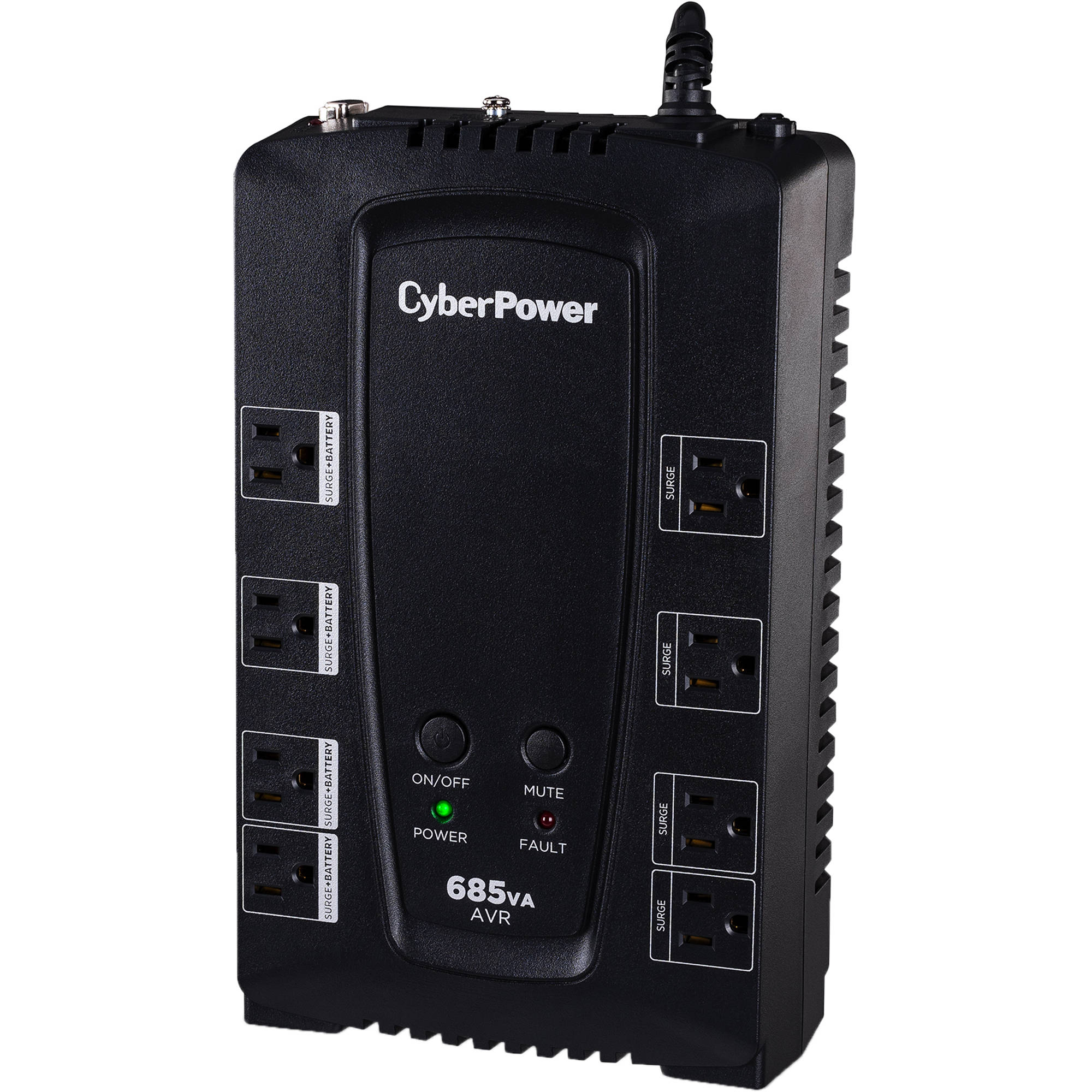 CyberPower CP685AVRG compact 685 VA line-interactive UPS for desktop and network equipment — view 3