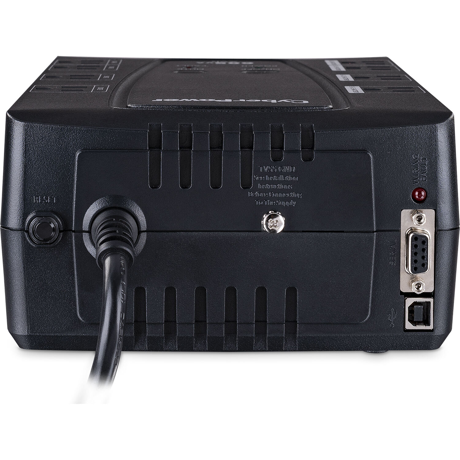 CyberPower CP685AVRLCD 685 VA 390 W desktop UPS with LCD and 8 outlets — view 4