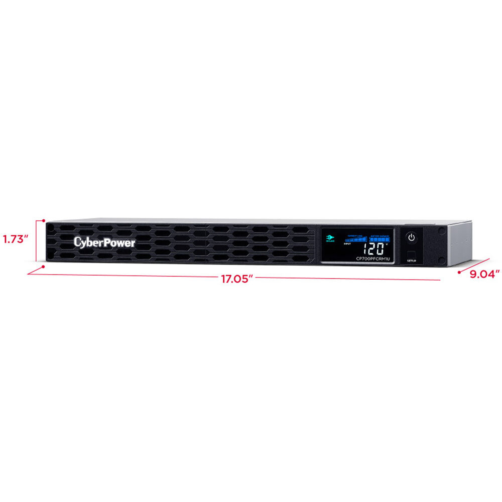 CyberPower CP700PFCRM1U 700 VA 1U rack mount UPS with 6 NEMA 5-15R outlets — view 5