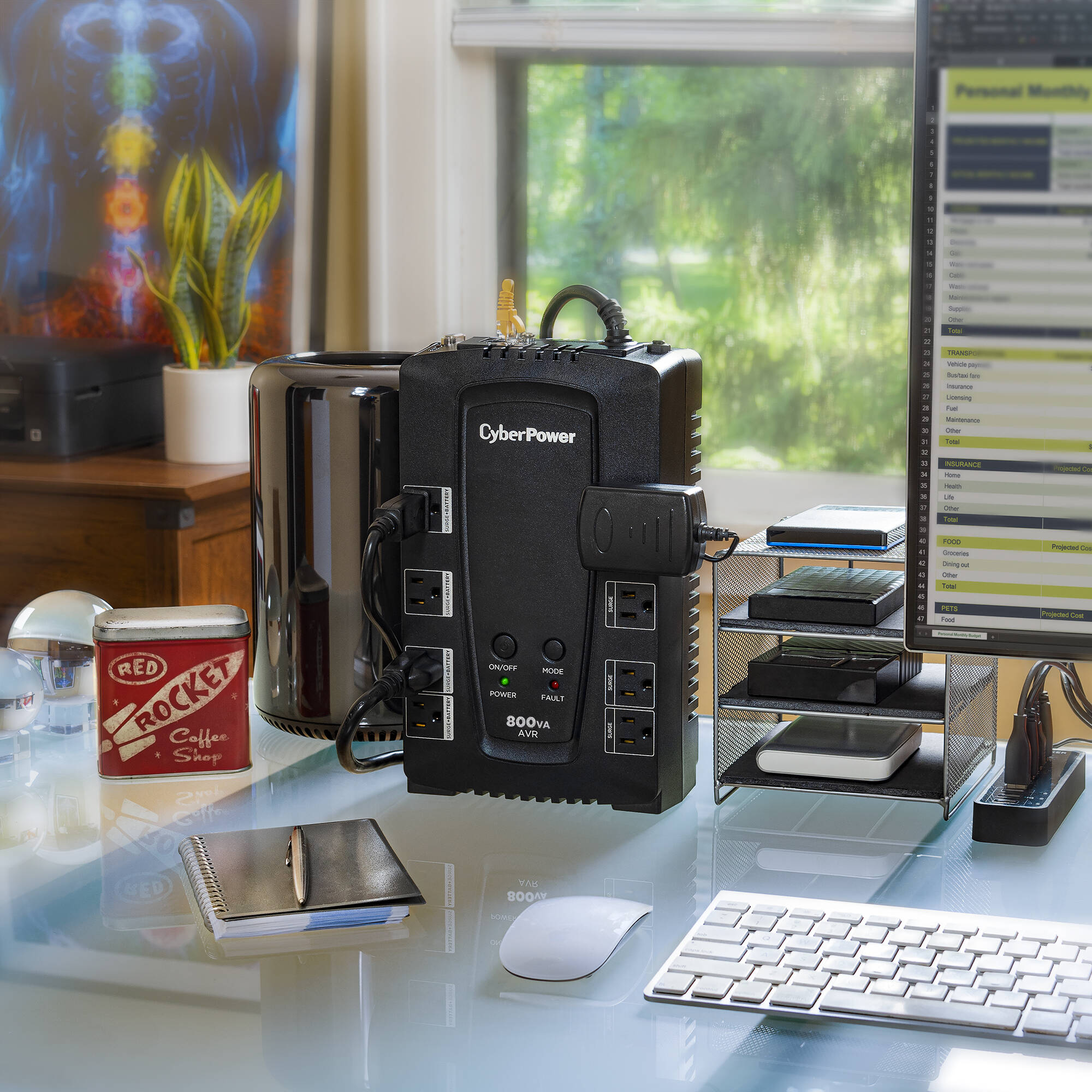 CyberPower CP800AVR 800VA 450W desktop UPS with AVR and 8 outlets — view 3