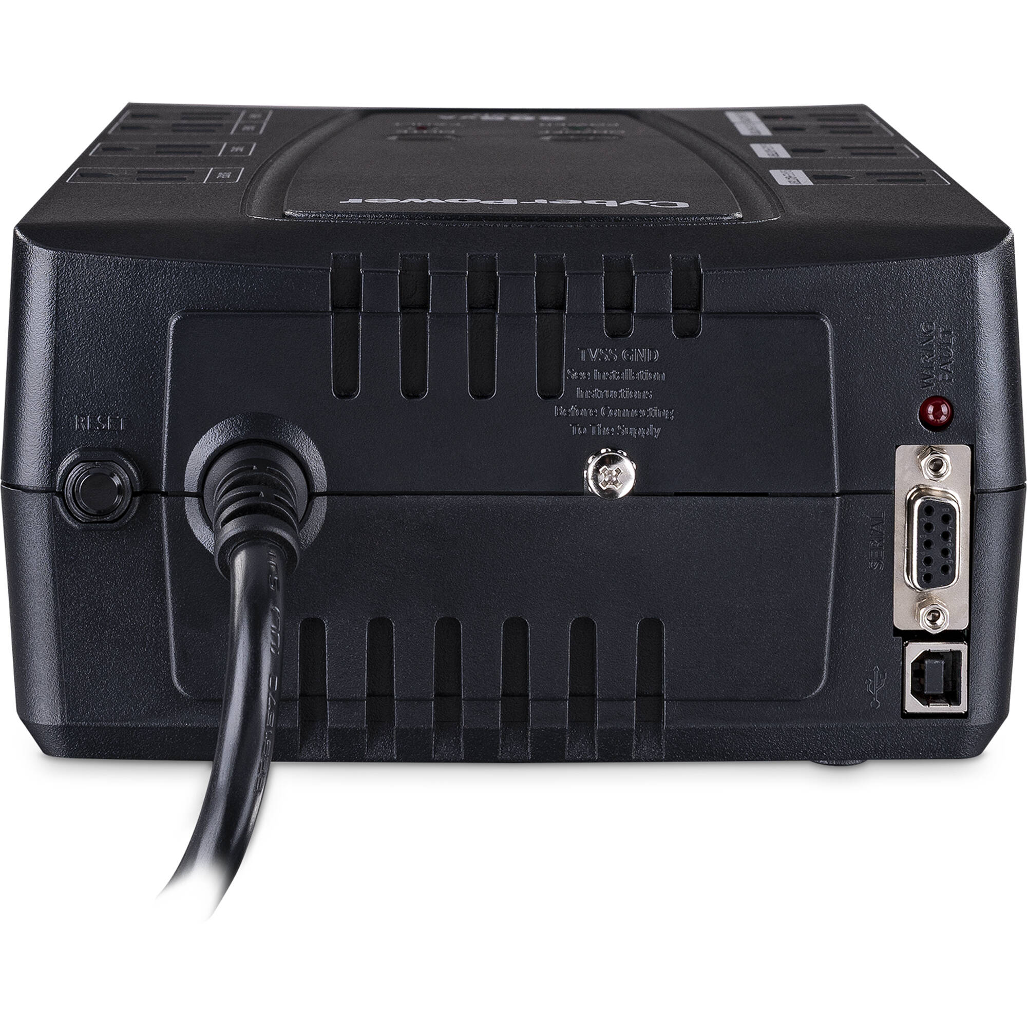 CyberPower CP825AVRLCD 825 VA 450 W desktop UPS with LCD and 8 NEMA 5-15R outlets — view 4