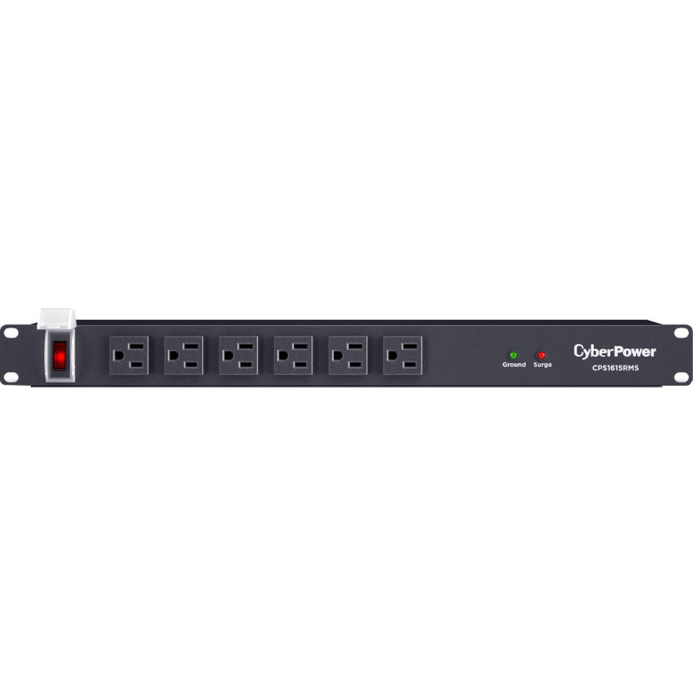 CyberPower CPS1615RMS rack-mount surge protector with 16 outlets for equipment protection — view 2