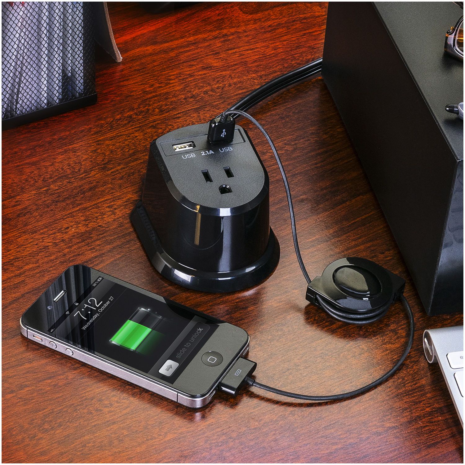 DUAL POWER STATION 2-2.1A USB; PORTS 1 OUTLET NEMA 5-15R 5FT CORD — view 5