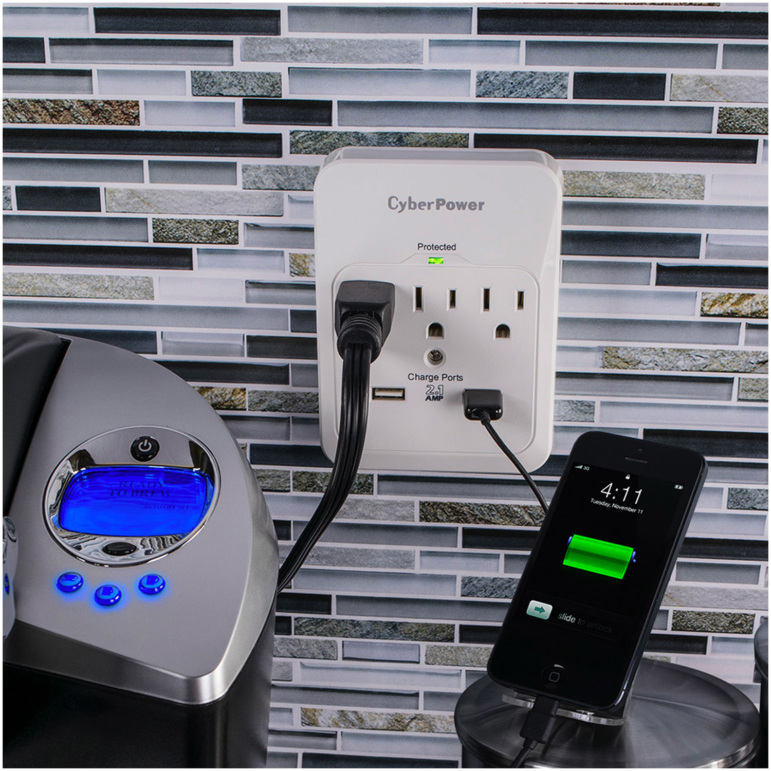CyberPower CSP300WUR1 professional surge protector with USB charging — view 5