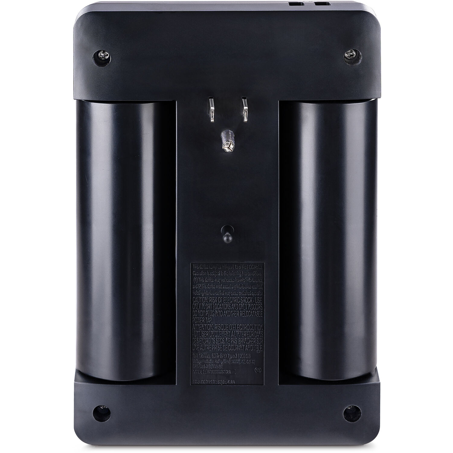 CyberPower HT600WSU2A black wall-tap surge protector with 5 outlets — view 2
