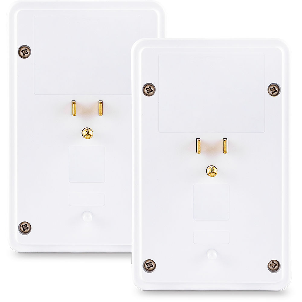 White CyberPower wall tap with 2 outlets and 2 USB charging ports, 2-pack — view 3