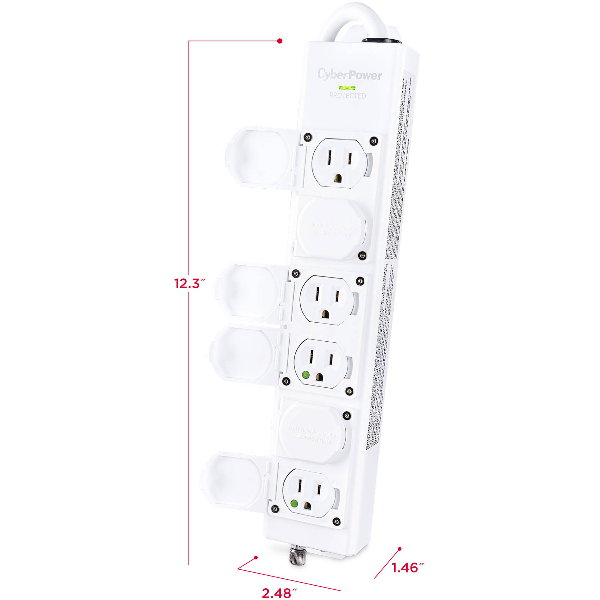 CyberPower MPV615S medical grade surge protector with 6 outlets, 15 ft cord, and 1,560 J protection — view 9