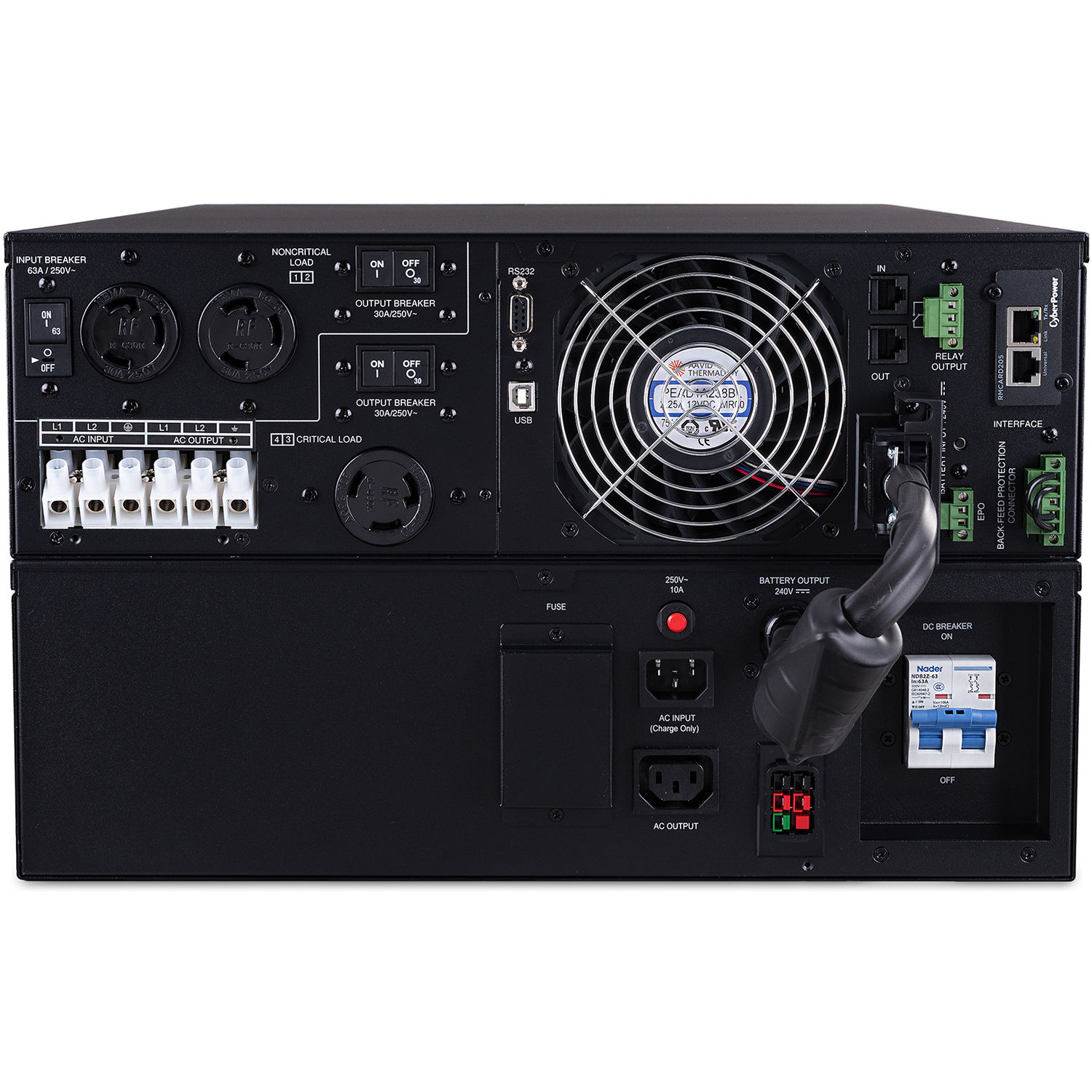 CyberPower OL10KRT 10,000 VA online UPS with rack tower chassis, LCD display, and RMCARD support — view 4