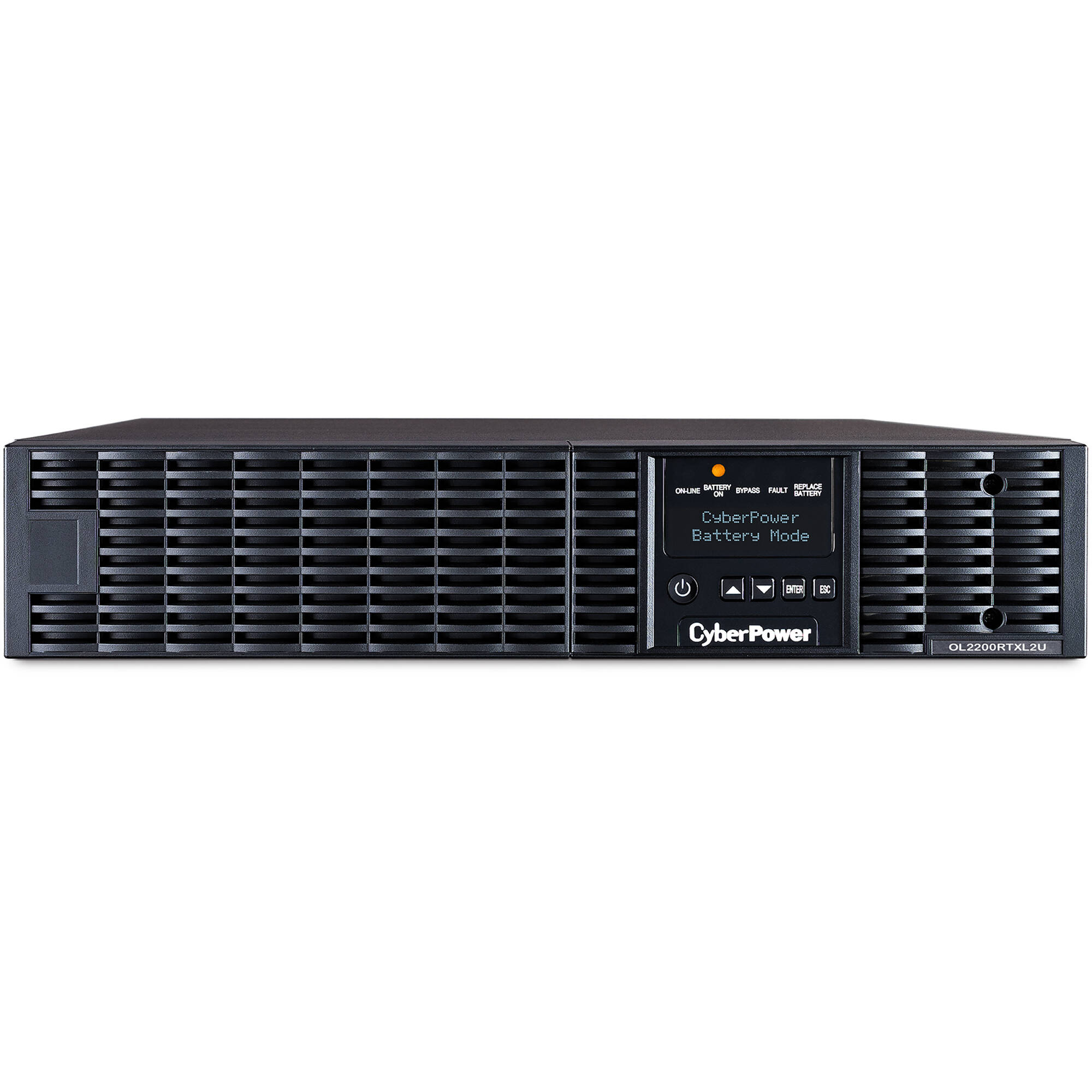 CyberPower OL2200RTXL2U 2,000 VA online UPS with 2U rack/tower design and LCD display — view 2