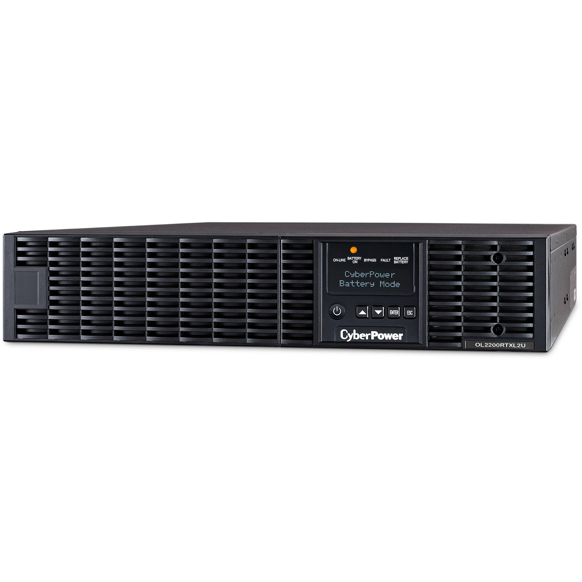 CyberPower OL2200RTXL2U 2,000 VA online UPS with 2U rack/tower design and LCD display — view 3