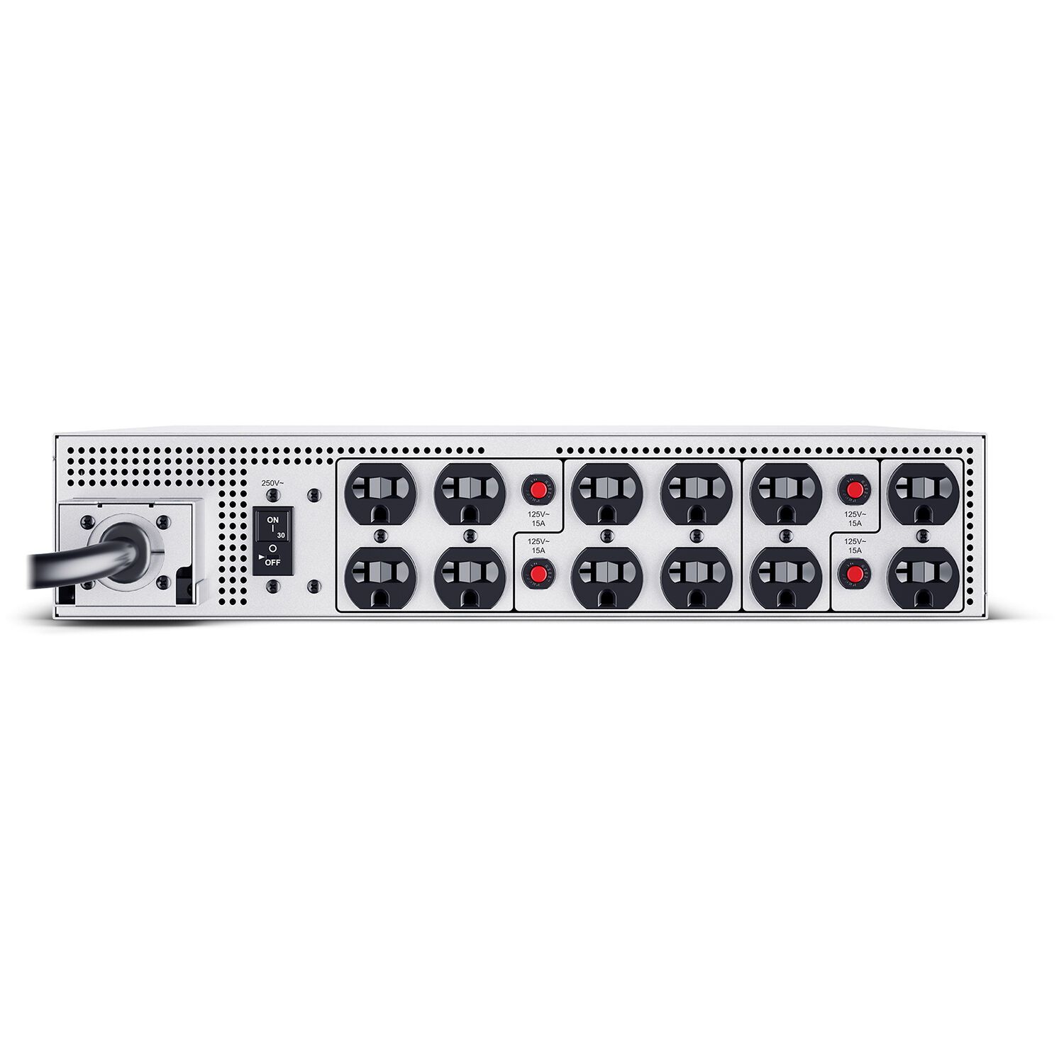 CyberPower OL5KSTF 2U step-down transformer with 12 NEMA 5-20R outlets for rack power distribution — view 4