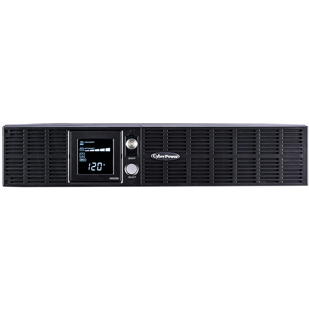 CyberPower OR2200LCDRT2U 2U rack-mount UPS with LCD display, AVR, and 8 outlets — view 2