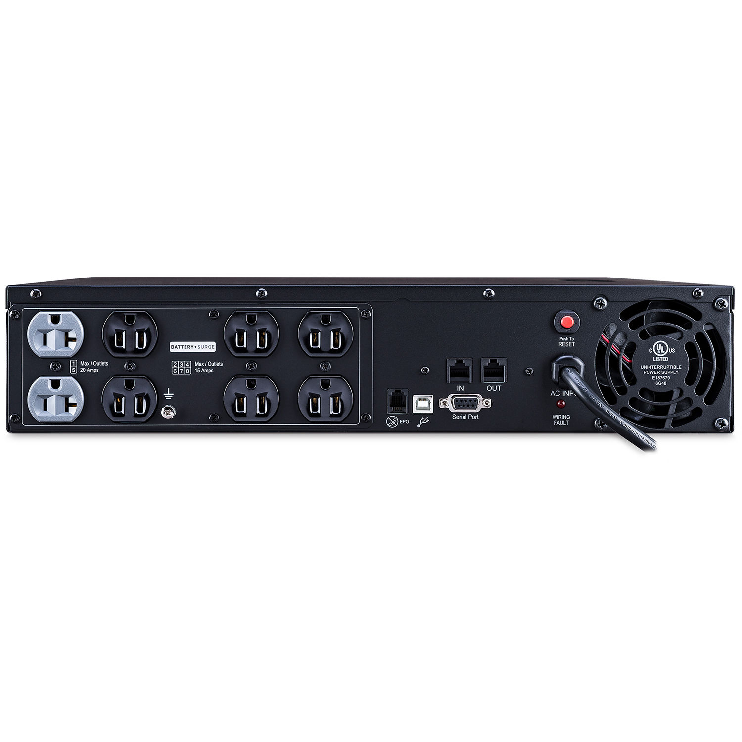 CyberPower OR2200PFCRT2U 2000VA 1540W rack mount UPS with LCD and 8 outlets — view 5
