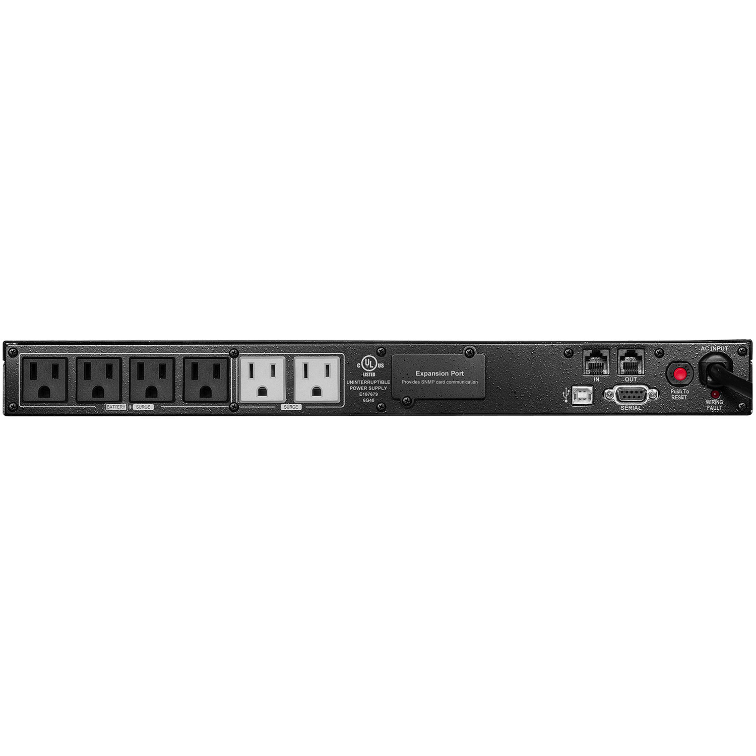 CyberPower OR500LCDRM1U 500VA 1U rackmount UPS with LCD and six NEMA outlets — view 3