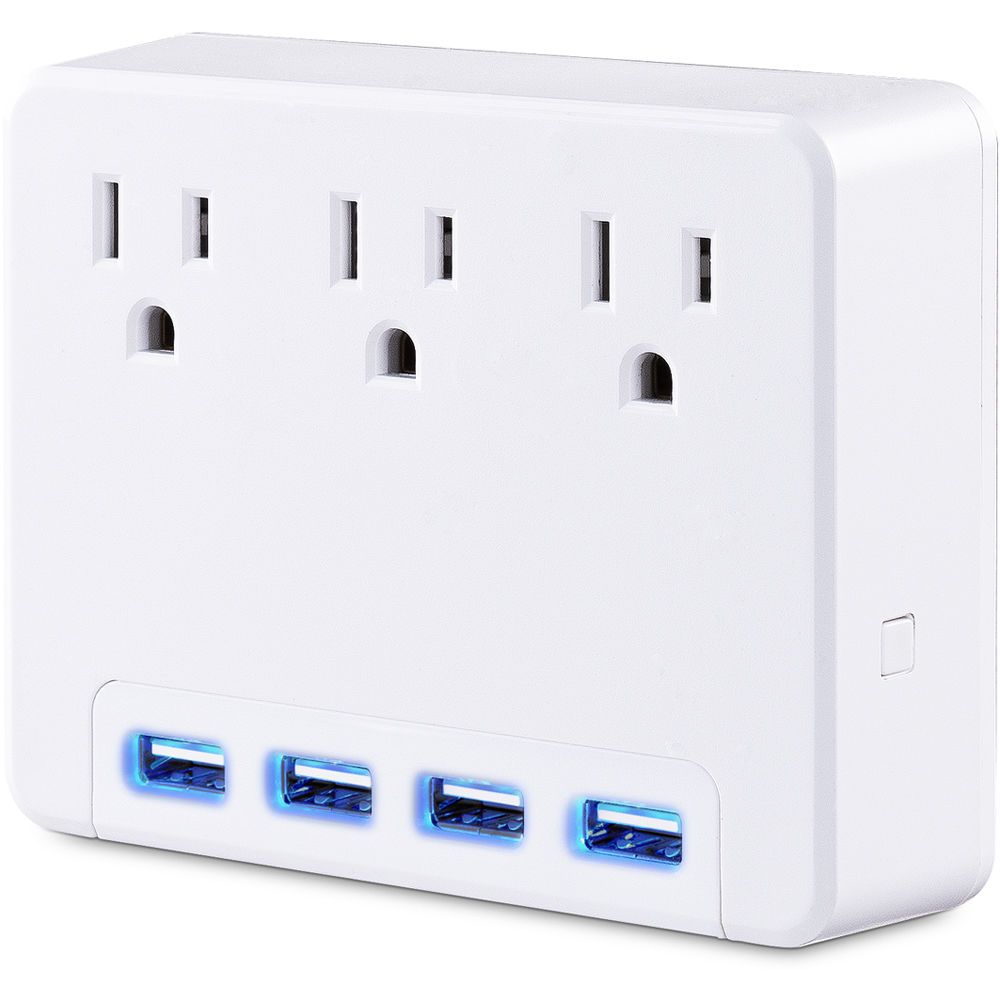 CyberPower P3WU USB charging station with four lighted ports and 4.2A total output — view 3