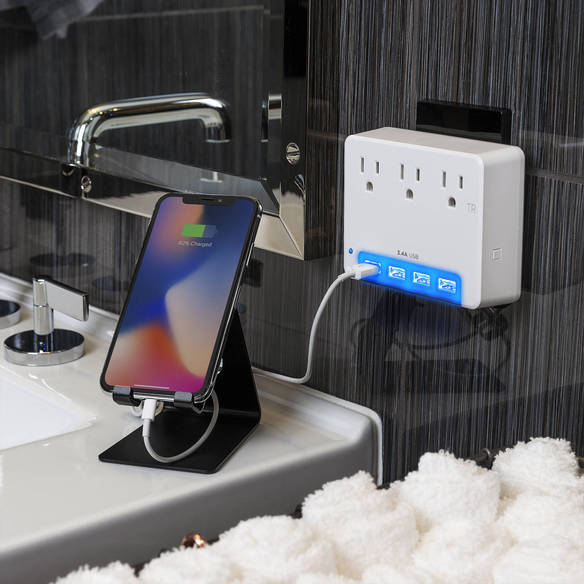 CyberPower P3WUN surge protector with 4 USB ports, 3.4 A output, and night light — view 7