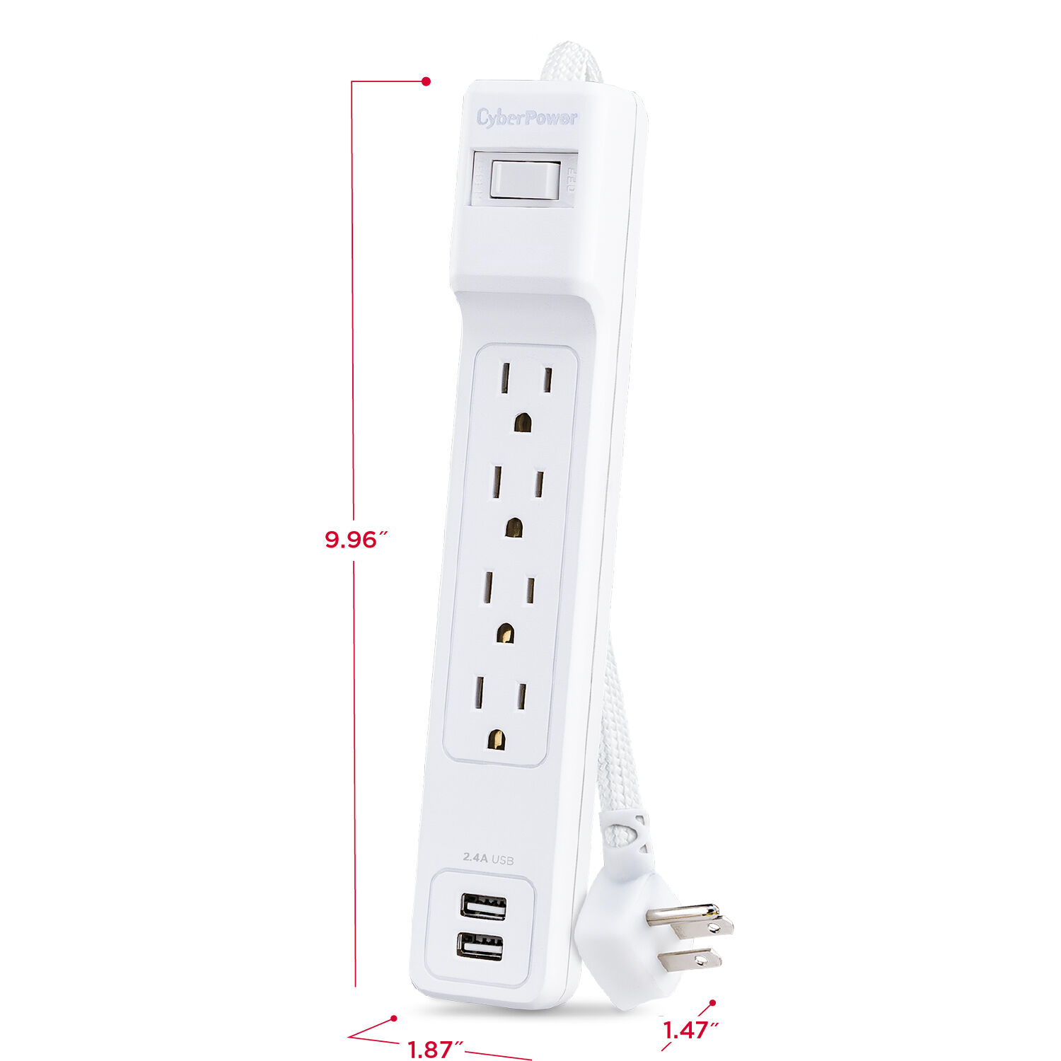 CyberPower P406U Surge protector with 6 ft cord and 5-15P plug — view 5