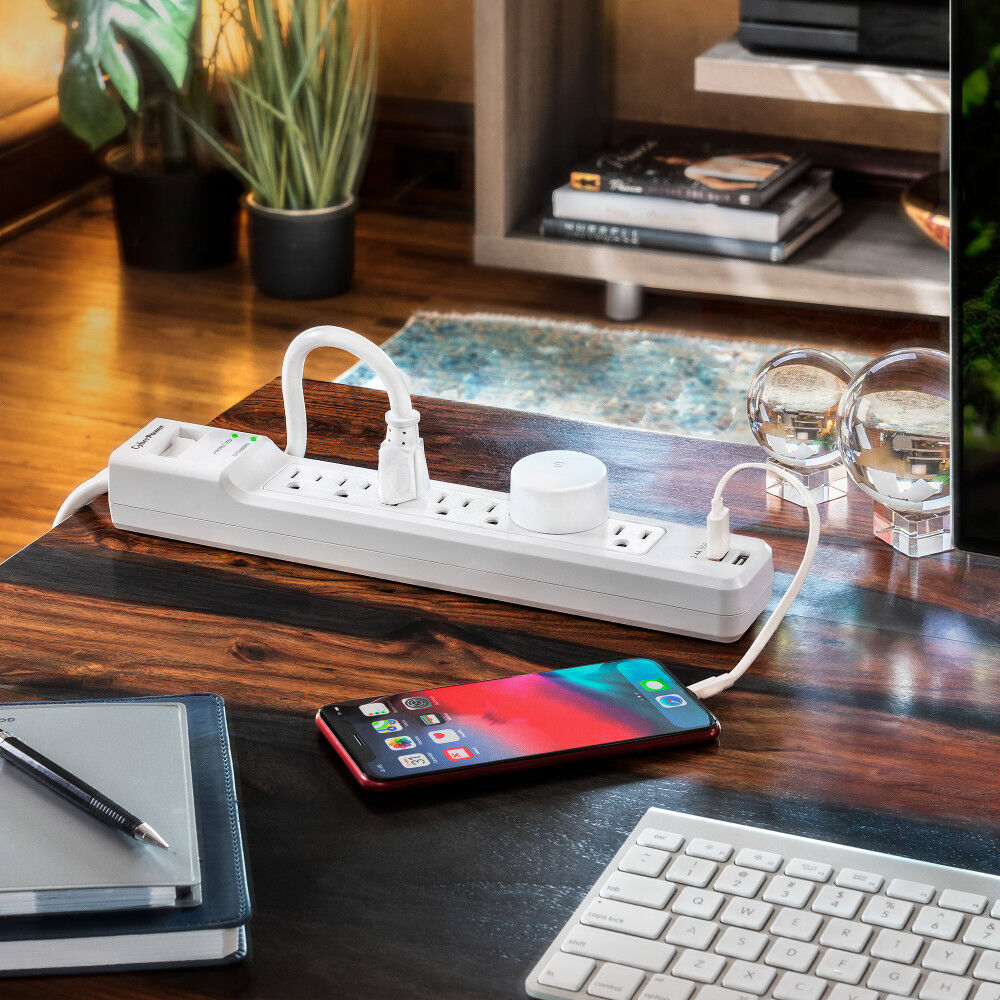 CyberPower P704URC1 white surge protector with 7 outlets and 4 ft cord — view 7