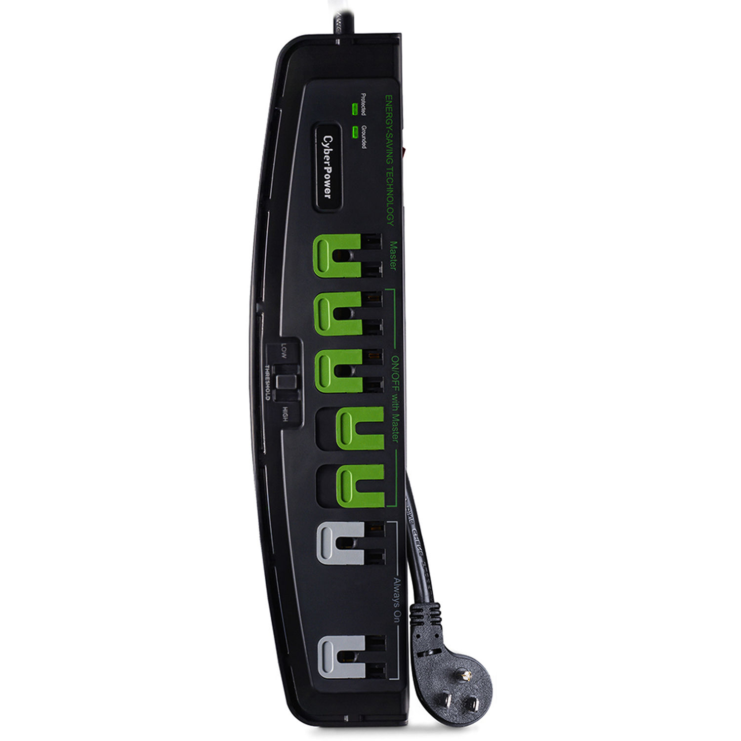 CyberPower P705G 7-outlet 2,100 J surge protector with 5 ft cord and threshold switch — view 2