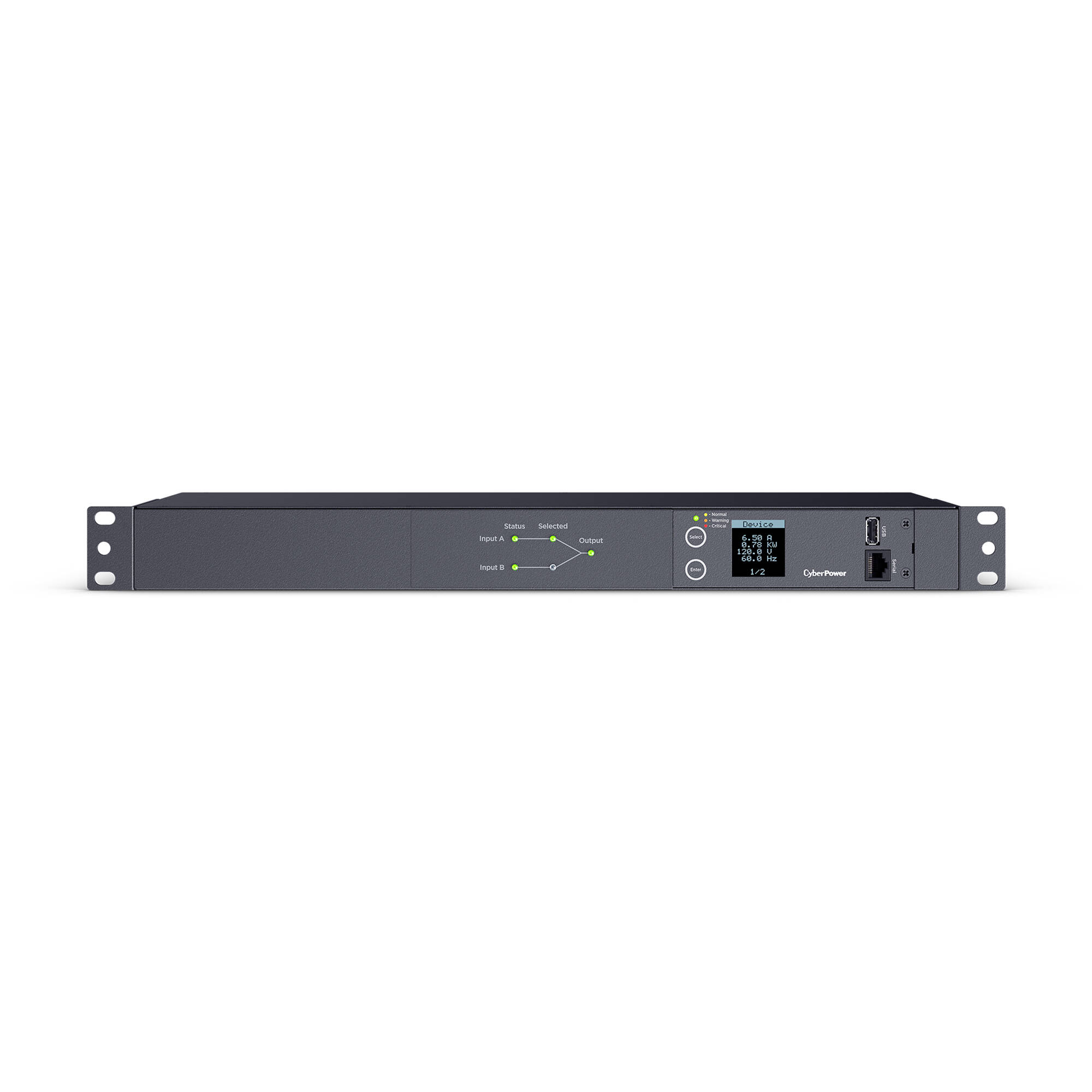 METERED ATS PDU 15A 120V 1U 10 OUTLETS — view 2