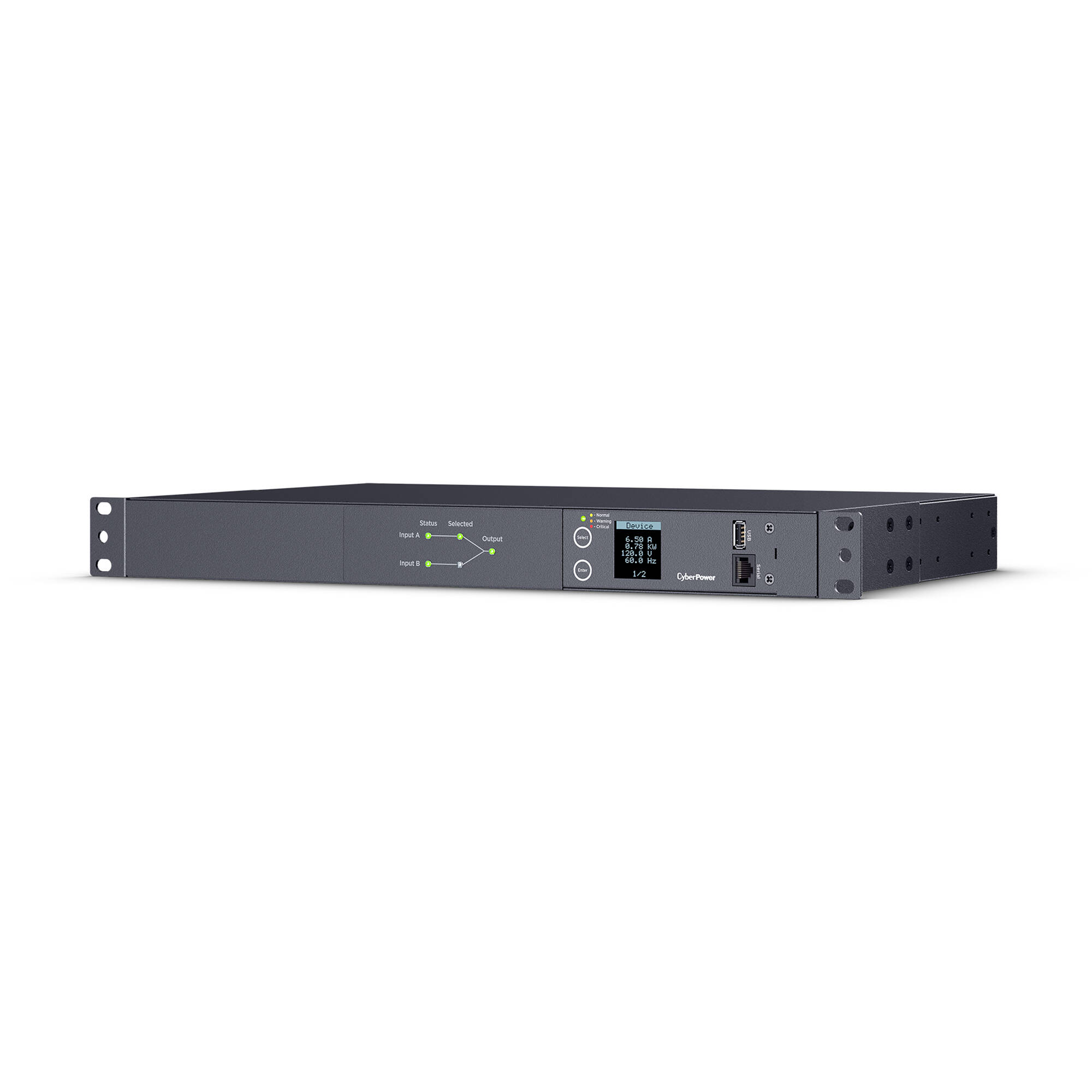 METERED ATS PDU 20A 120V 1U 10 OUTLETS — view 2