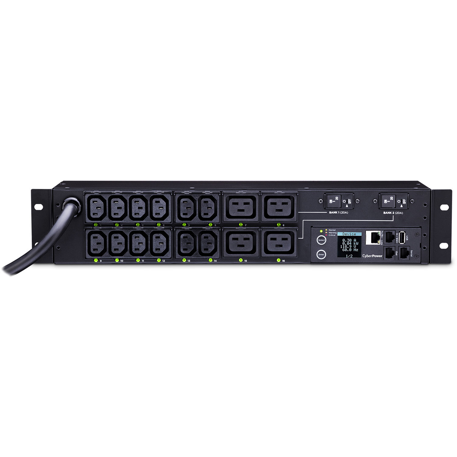 Switched PDU 30A 220V (12) IEC-C13 (4) IEC-C19 Out L6-30P 12ft 2U 3YR WtyS — view 2