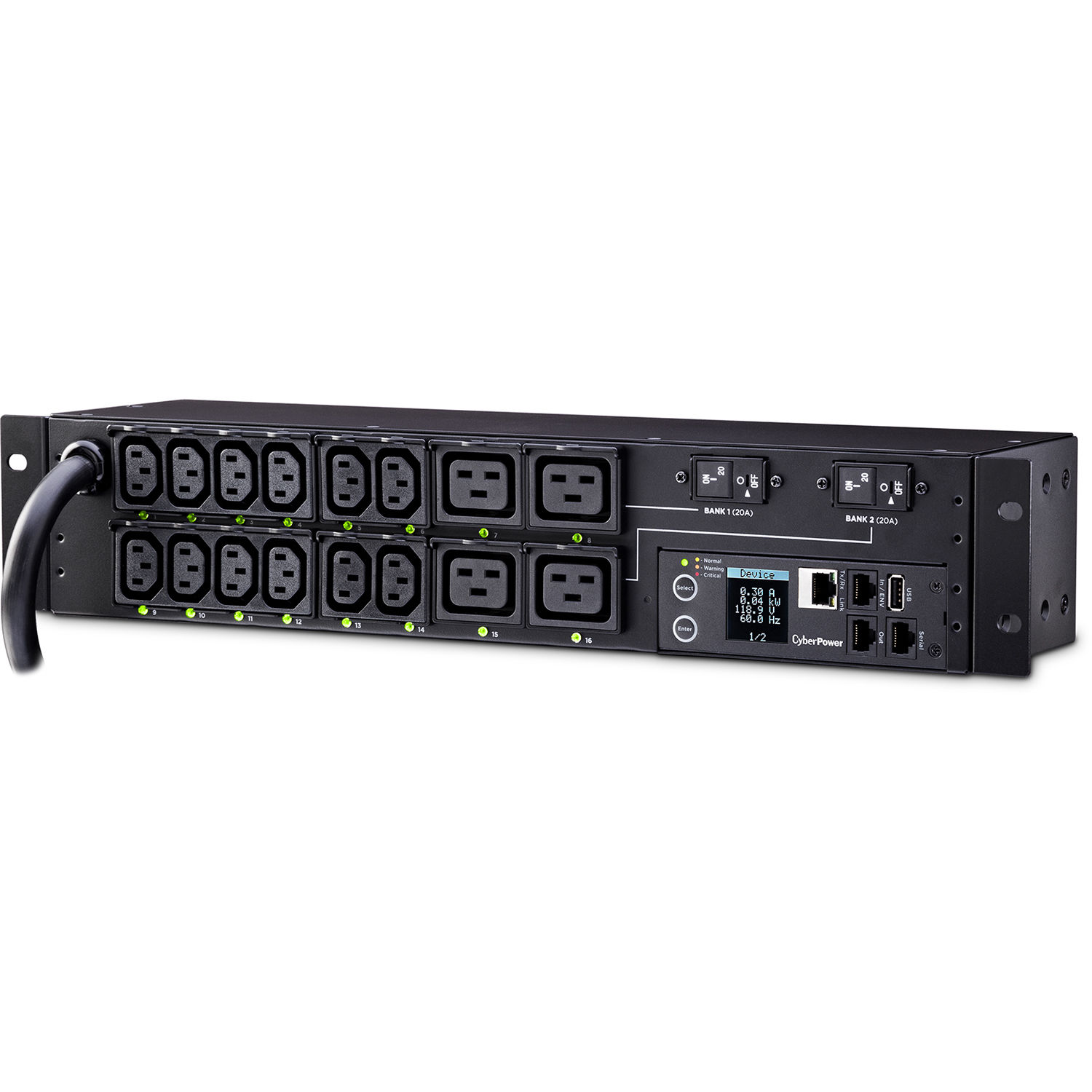 Switched PDU 30A 220V (12) IEC-C13 (4) IEC-C19 Out L6-30P 12ft 2U 3YR WtyS — view 3