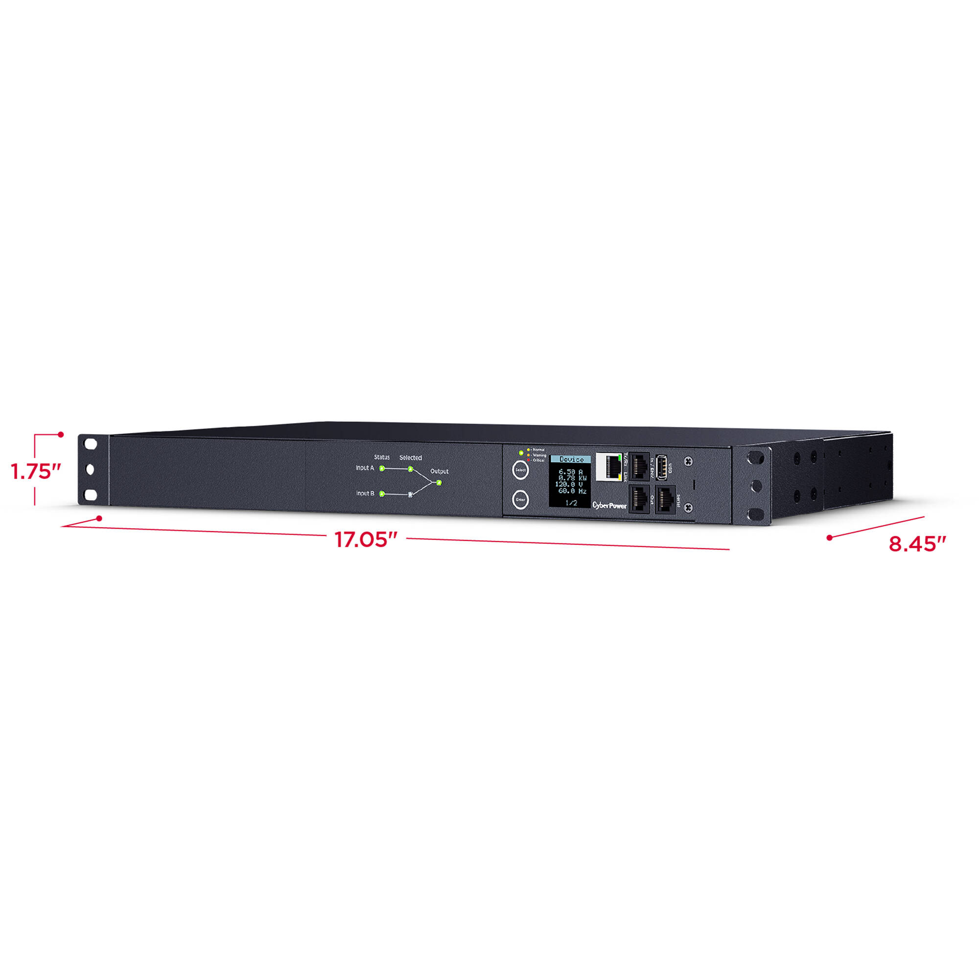 SWITCHED ATS PDU 20A 120V 1U 10 OUTLETS — view 5