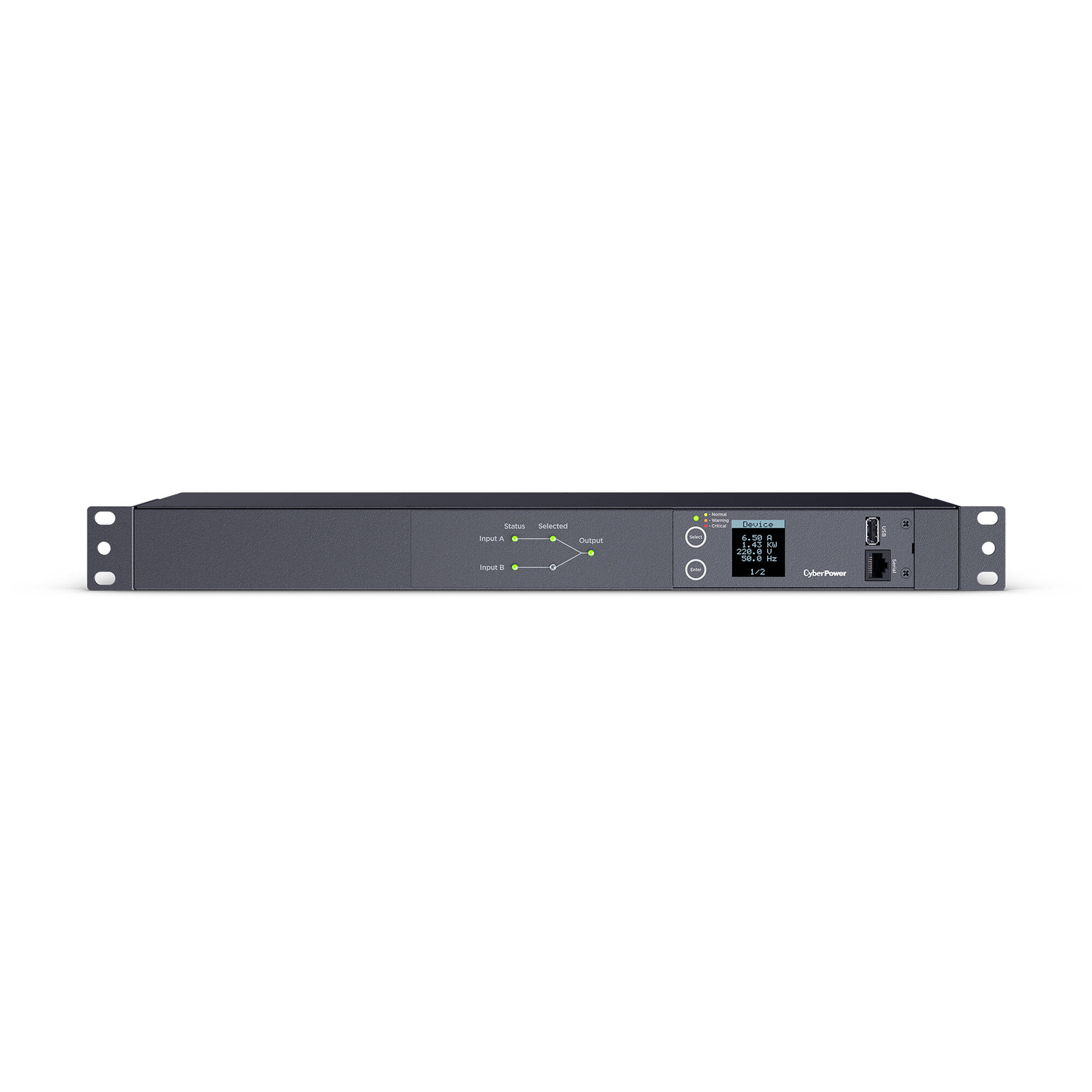 SWITCHED ATS PDU 20A 208V 1U 10 IEC OUTLETS — view 2