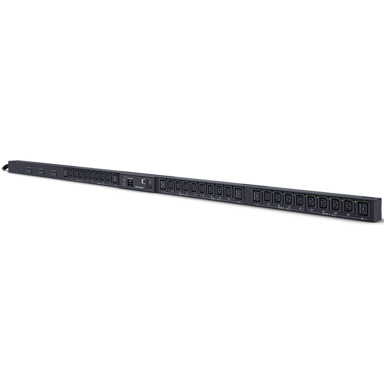 3-Phase Switched MBO PDU, 30A 208V, 24xC13/6xC19, L21-30P — view 3