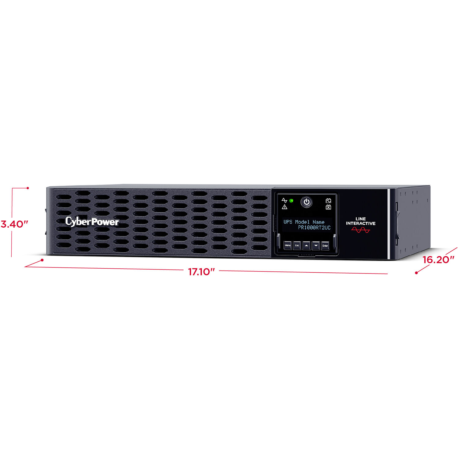 CyberPower PR1000RT2UC 1,000 VA 1,000 W 2U rack/tower convertible sine wave UPS — view 10