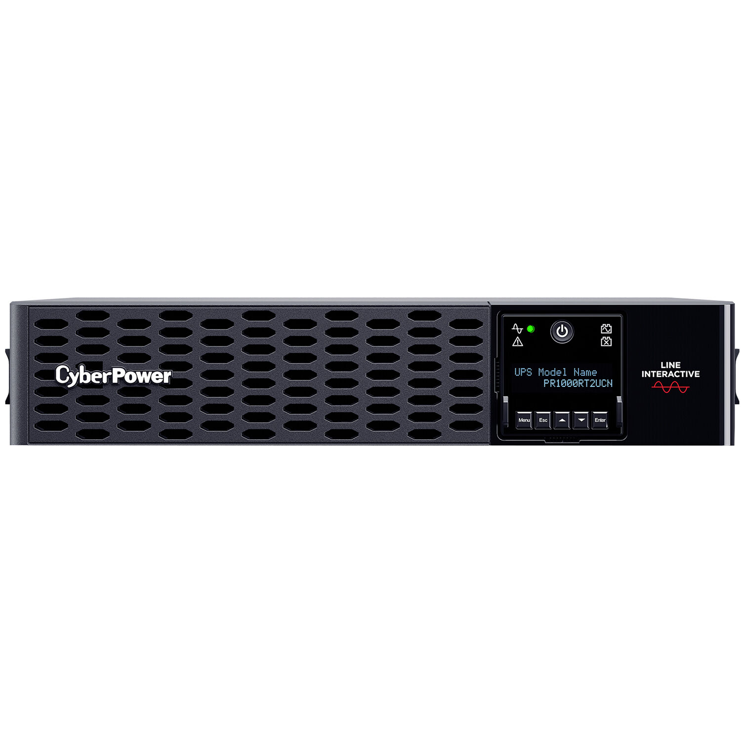 CyberPower PR1000RT2UCN 1000VA 1000W sine wave rack mount UPS with 8 NEMA 5-15R outlets — view 2