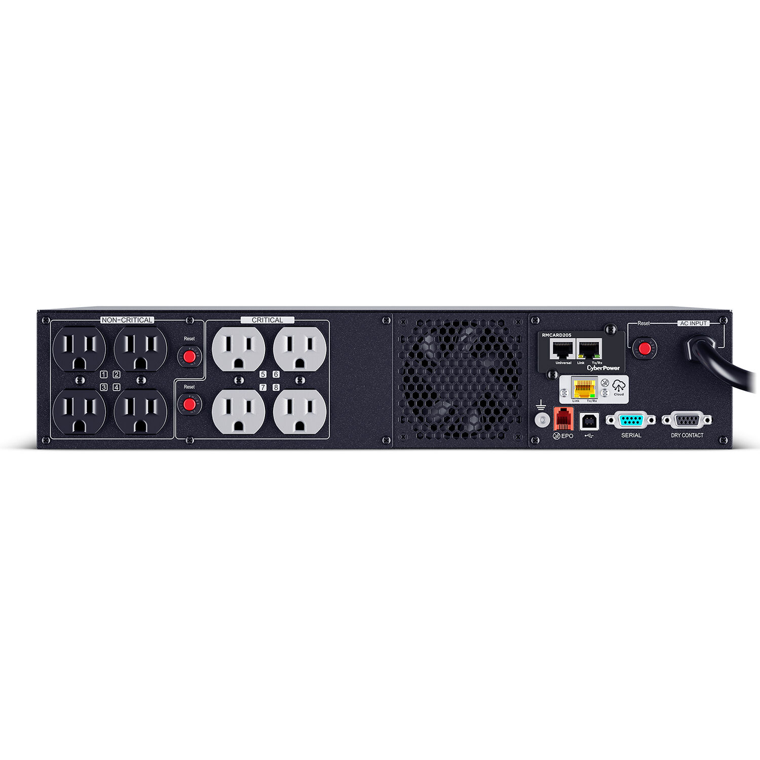 CyberPower PR1000RT2UCN 1000VA 1000W sine wave rack mount UPS with 8 NEMA 5-15R outlets — view 4