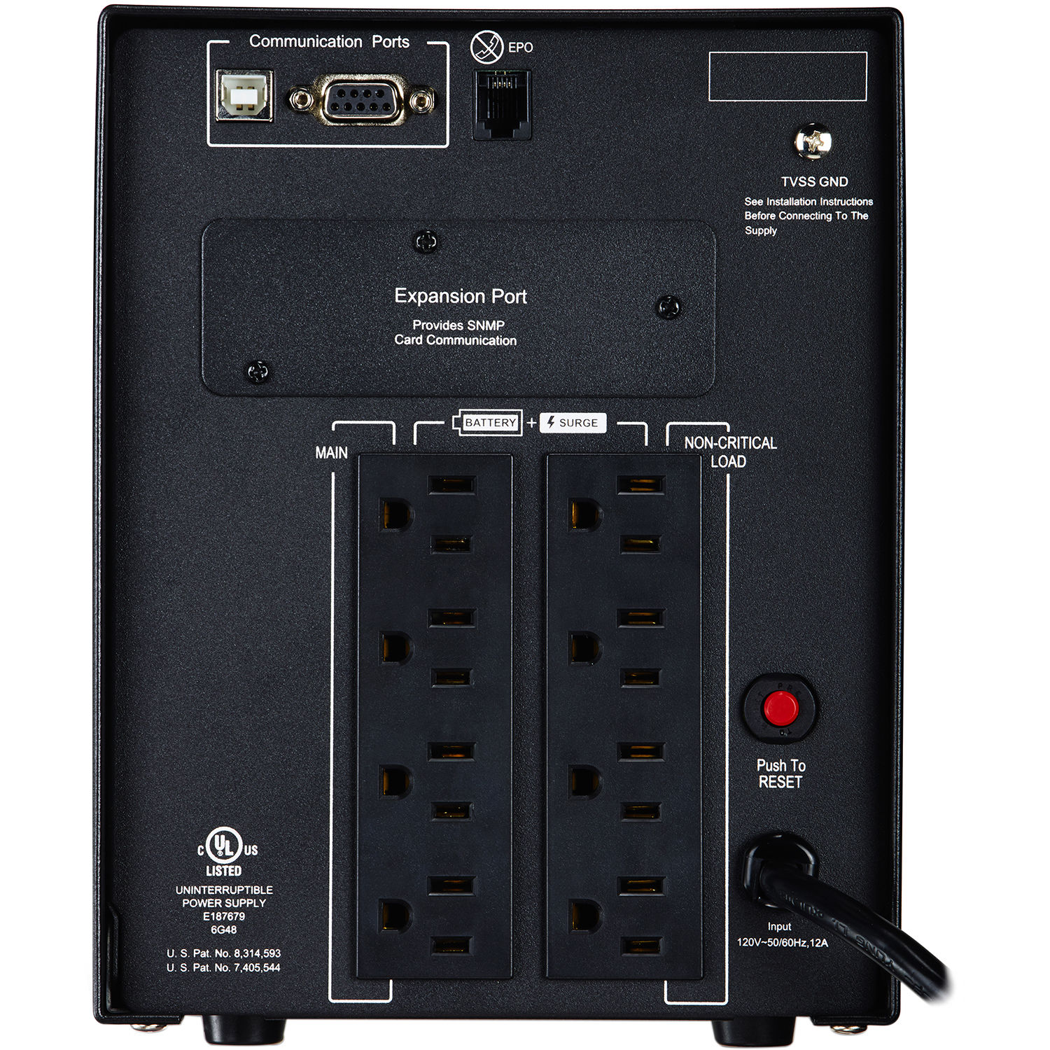 CyberPower PR1500LCD 1500 VA mini-tower UPS with LCD display and 8 outlets — view 4