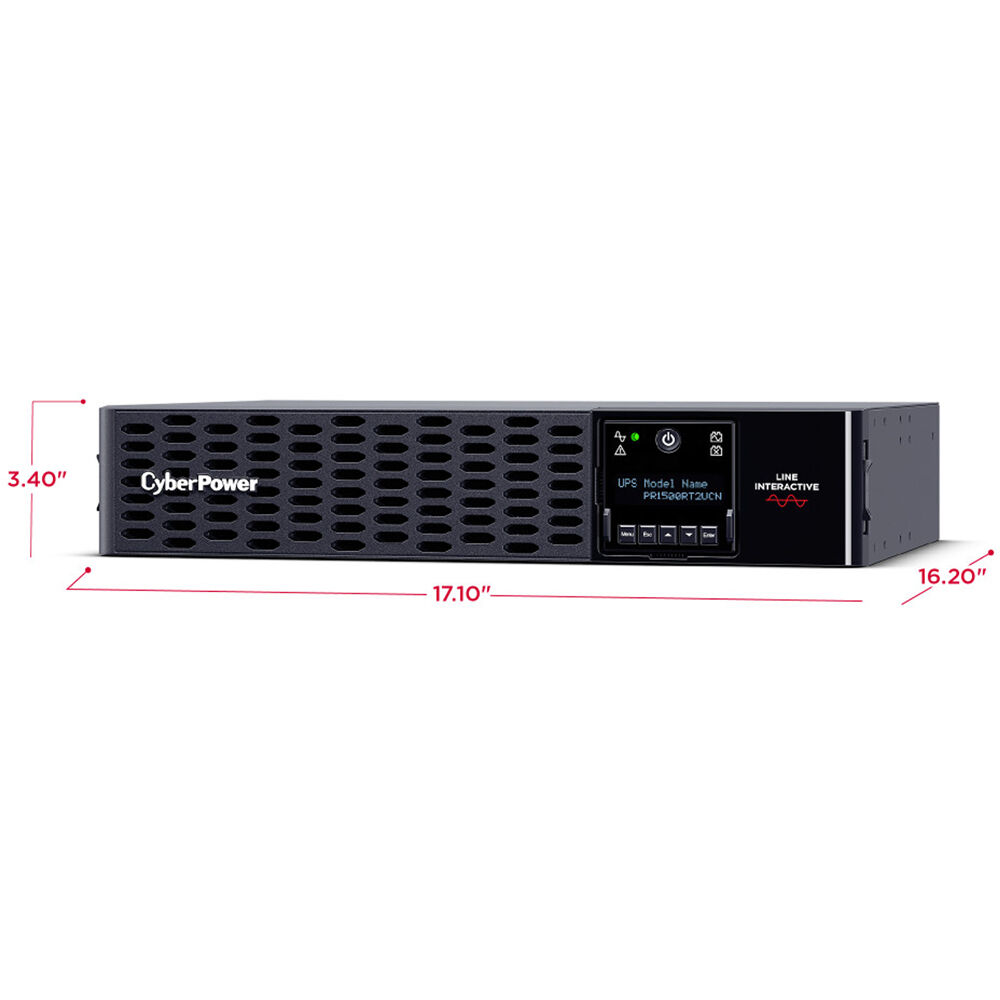 CyberPower PR1500RT2UCN 2U rack-mount UPS with 8 NEMA 5-15R outlets and sine wave output — view 10
