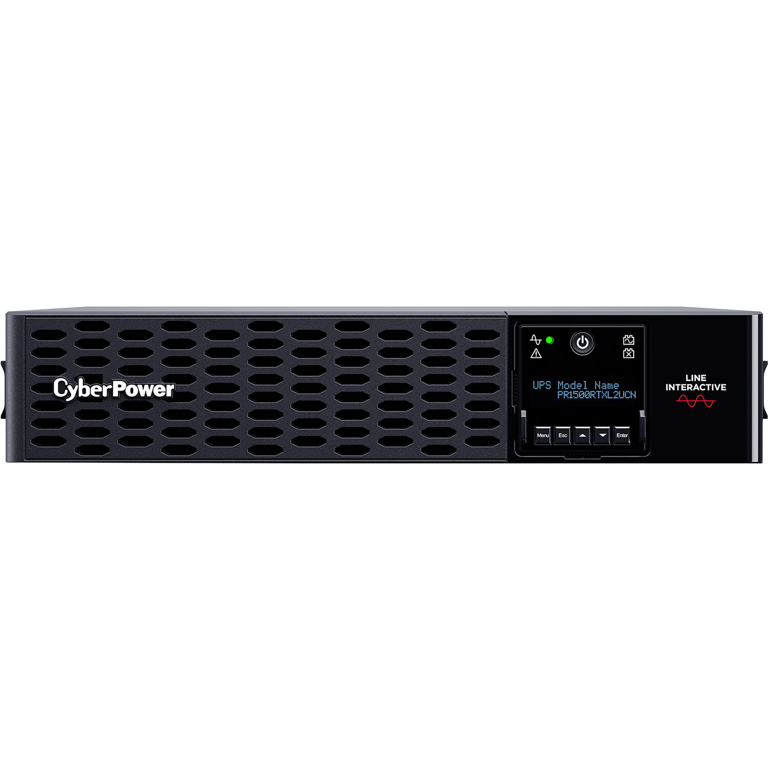 CyberPower PR1500RTXL2UCN 2U rack mount sine wave UPS with 8 NEMA 5-15R outlets — view 2