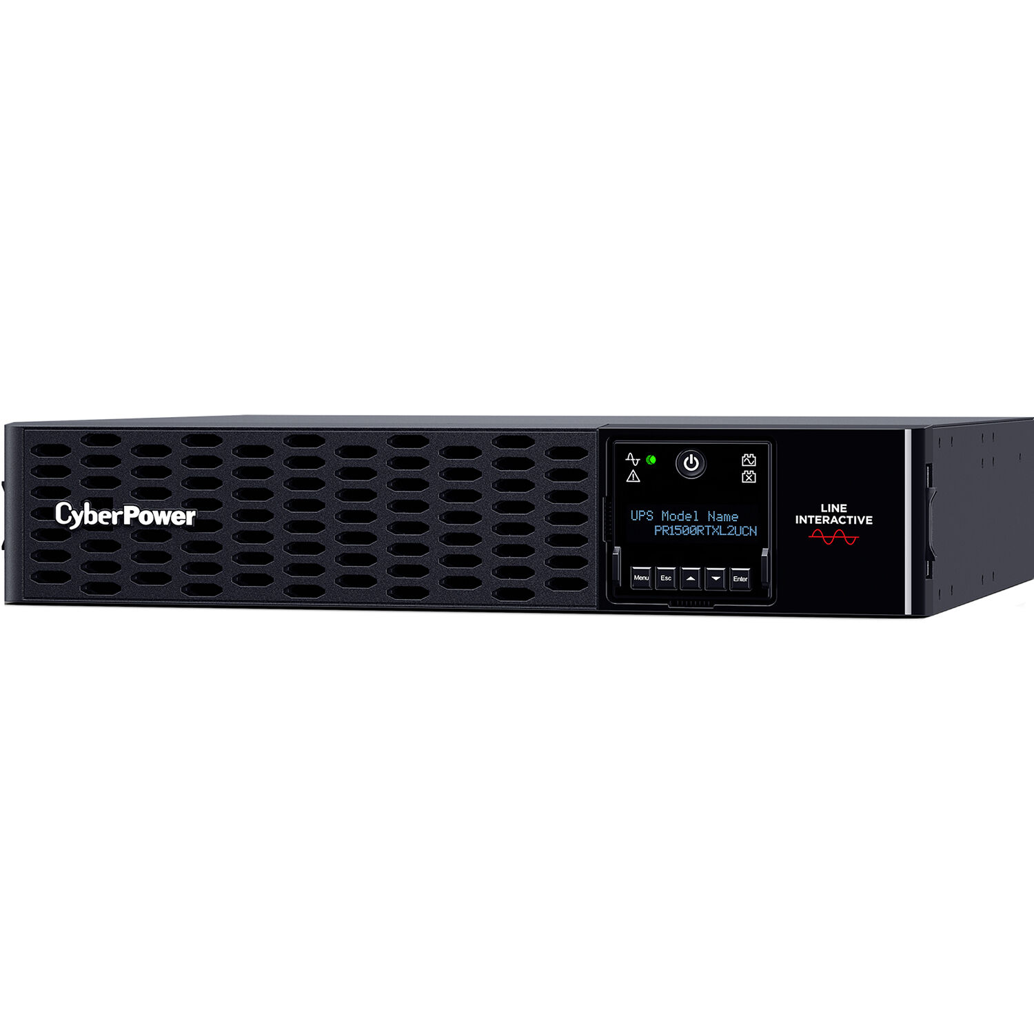 CyberPower PR1500RTXL2UCN 2U rack mount sine wave UPS with 8 NEMA 5-15R outlets — view 3