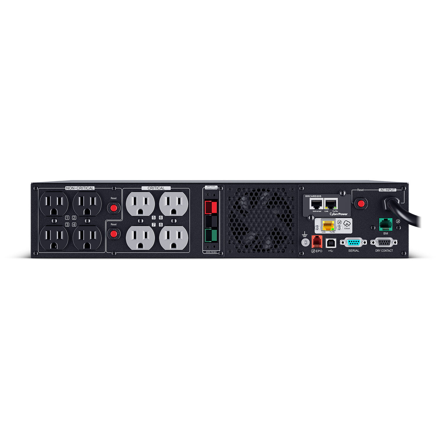 CyberPower PR1500RTXL2UCN 2U rack mount sine wave UPS with 8 NEMA 5-15R outlets — view 4