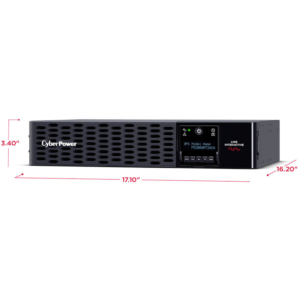 CyberPower PR2000RT2UCN 2U rack-mount UPS with 8 NEMA 5-20R outlets and sine wave output — view 10