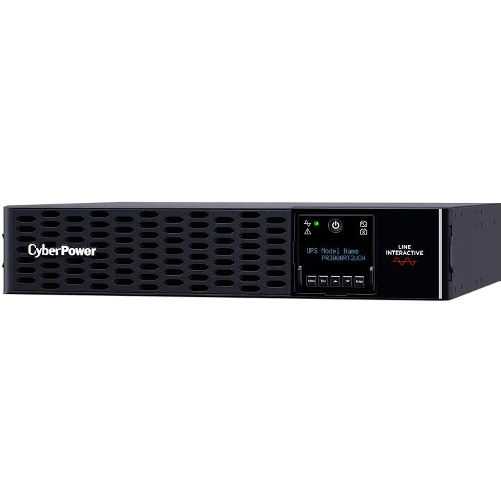 CyberPower 3000VA 3000W sine wave UPS 2U rack mount with 8 NEMA 5-20R and 1 L5-30R outlets — view 3