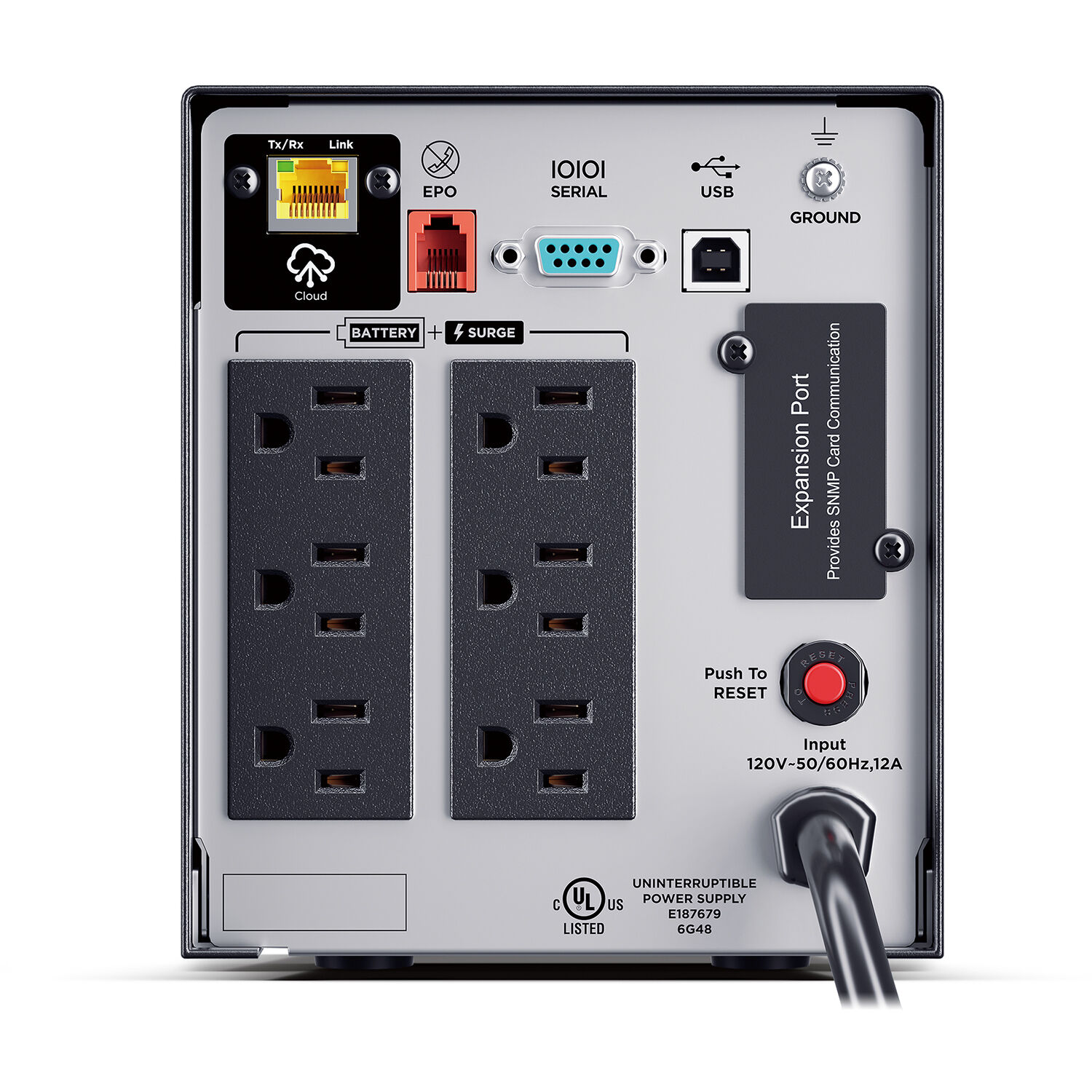 CyberPower PR750LCD3C 750VA 750W tower UPS with LCD display and 6 outlets — view 4