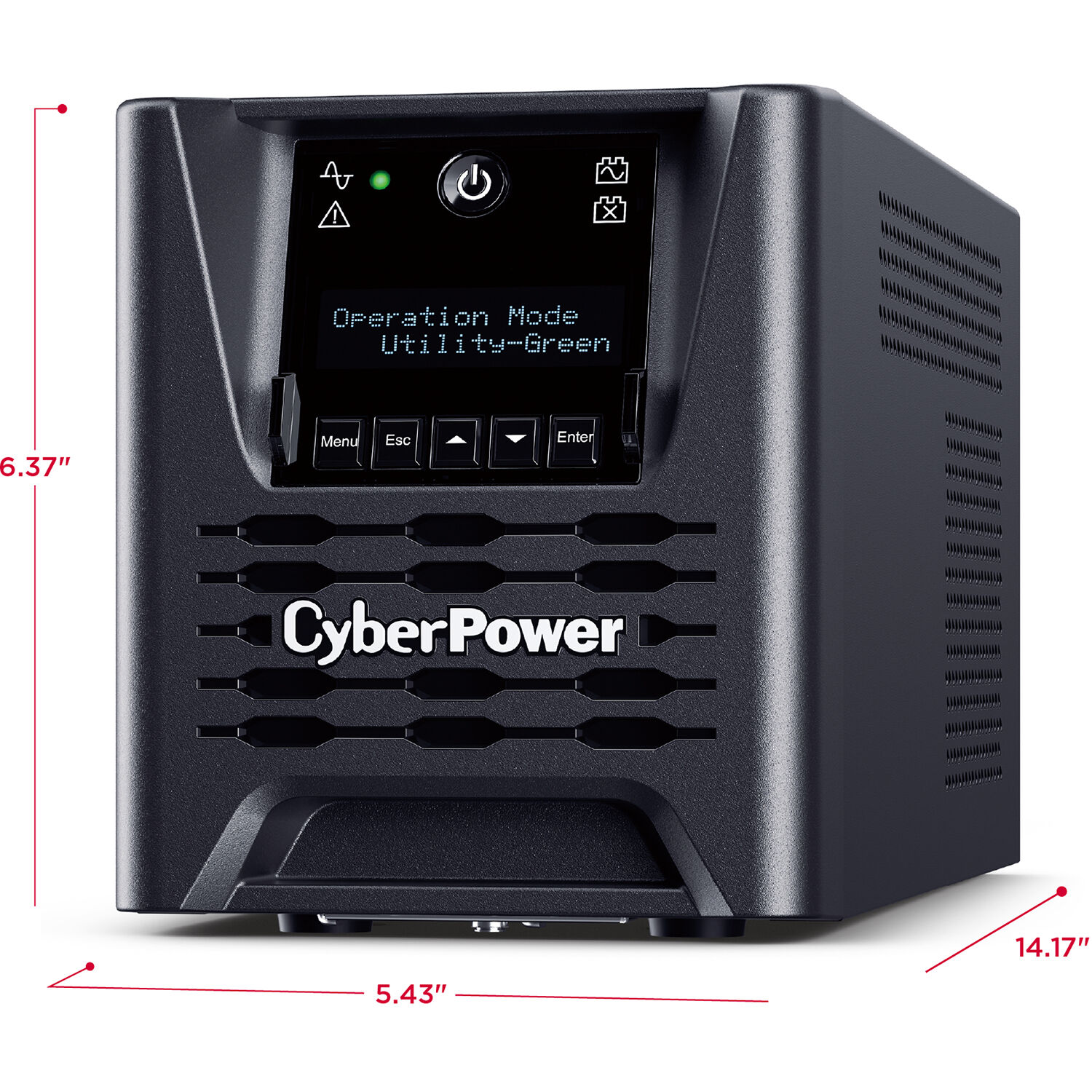CyberPower PR750LCD3C 750VA 750W tower UPS with LCD display and 6 outlets — view 6