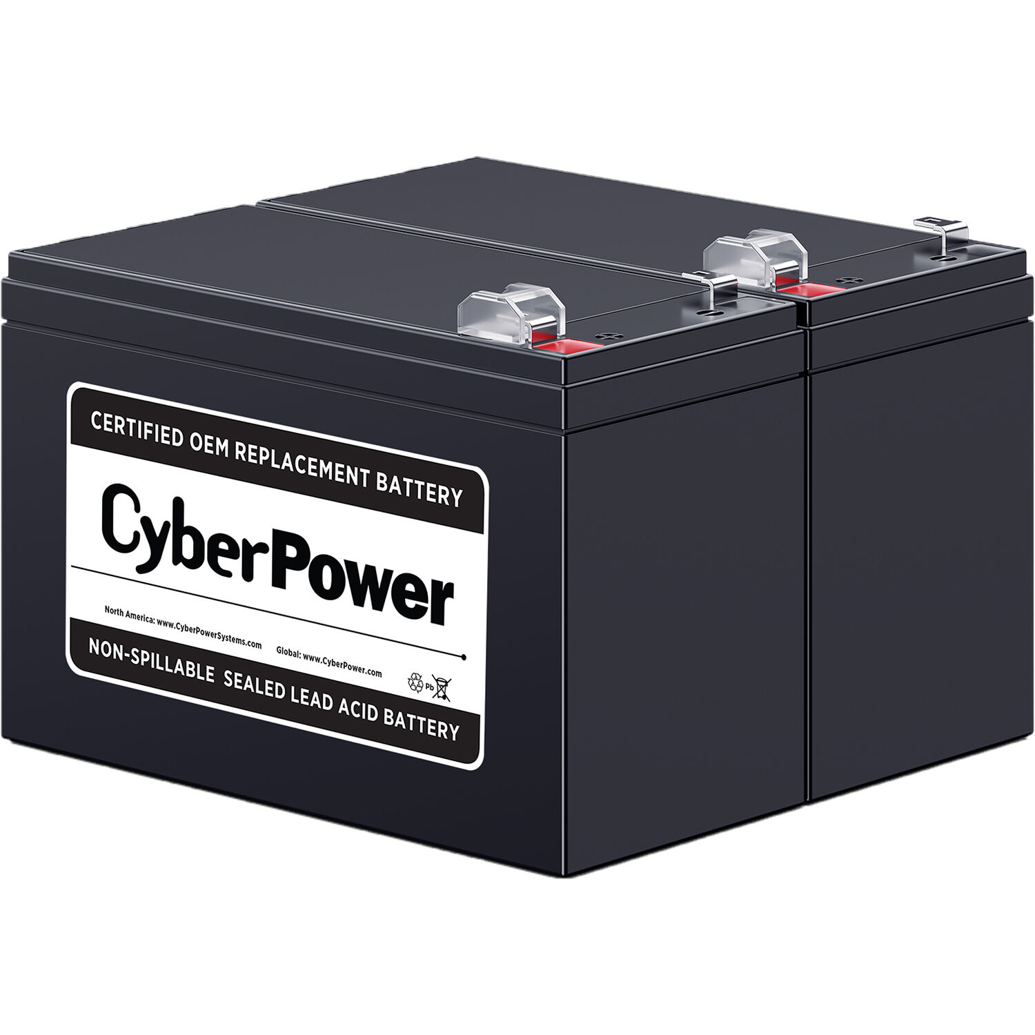 CyberPower RB1290X2 replacement battery pack with 2 x 12V 9Ah batteries — view 2