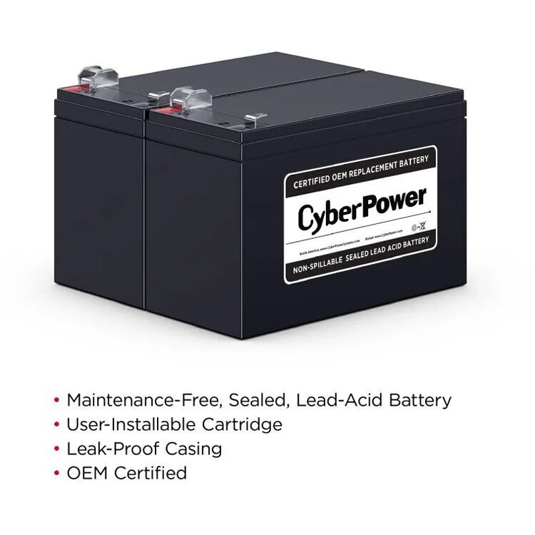 CyberPower RB1290X2 replacement battery pack with 2 x 12V 9Ah batteries — view 3