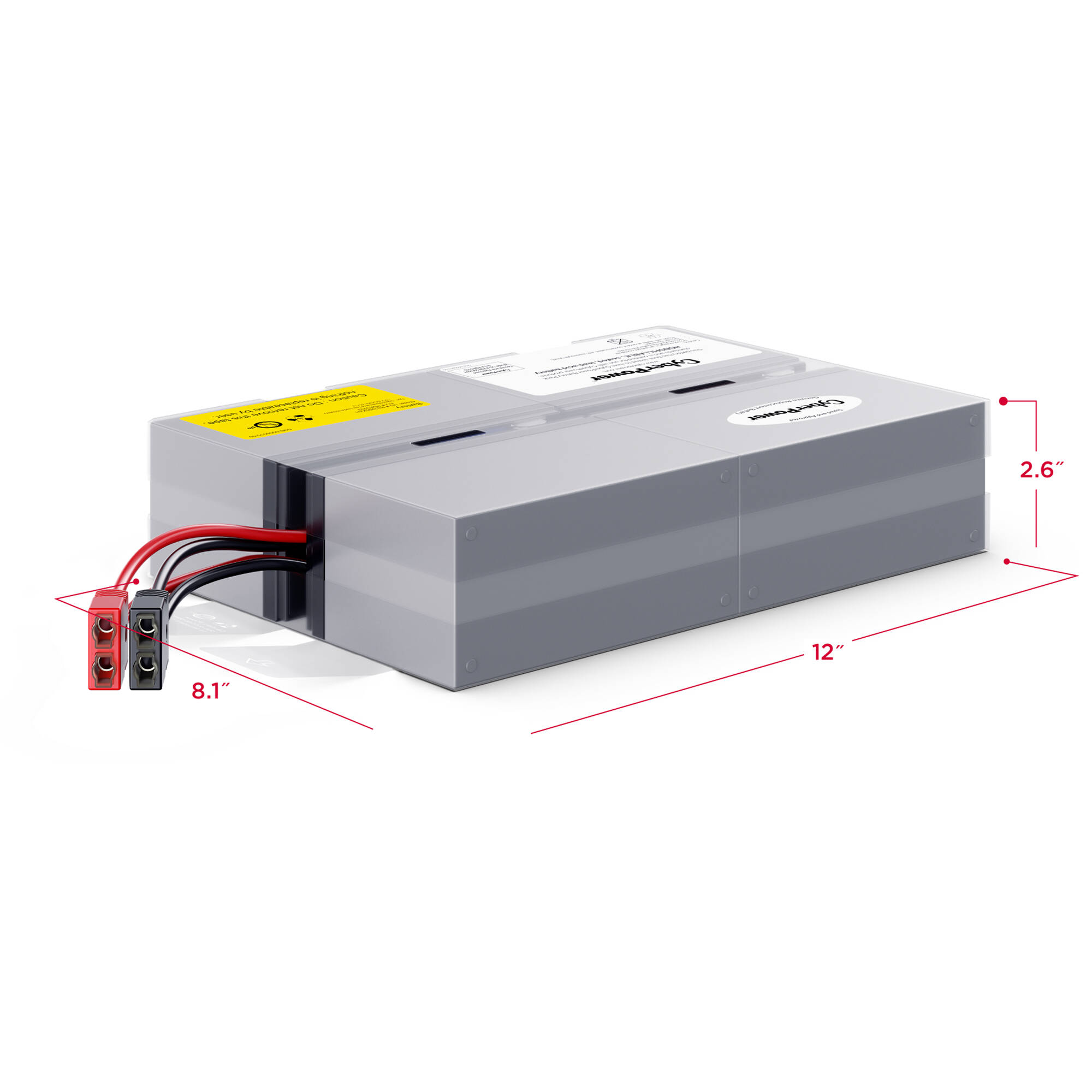 CyberPower RB1290X4H UPS replacement battery cartridge with four 12 V 9 Ah batteries — view 2