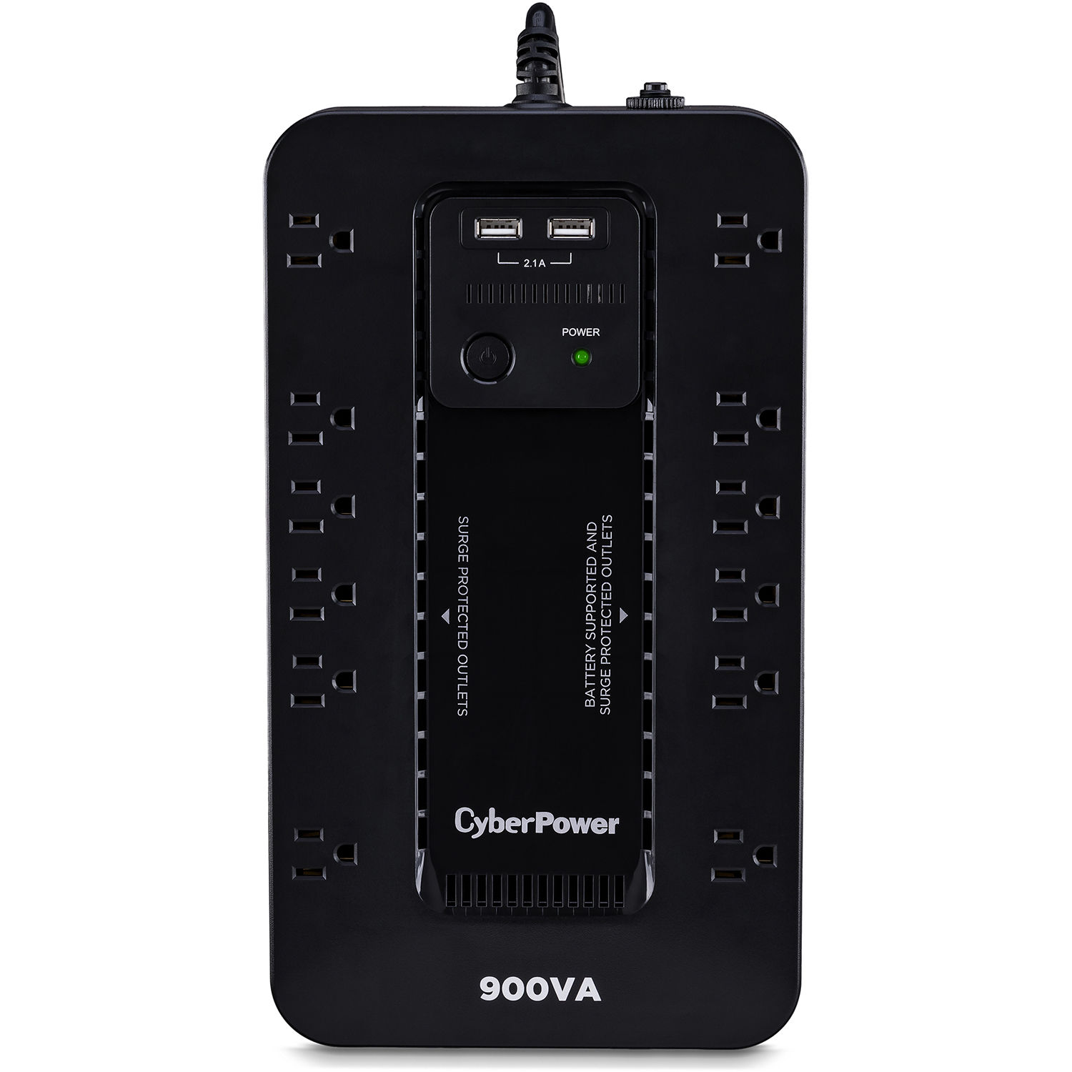 CyberPower ST900U compact standby UPS with 12 outlets for desktop power backup — view 2