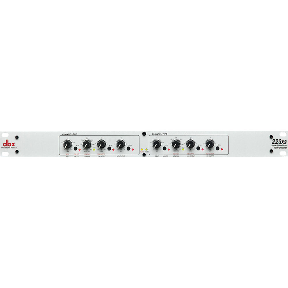 dbx 223XSV stereo 2-way mono 3-way audio crossover with XLR connectors — view 2